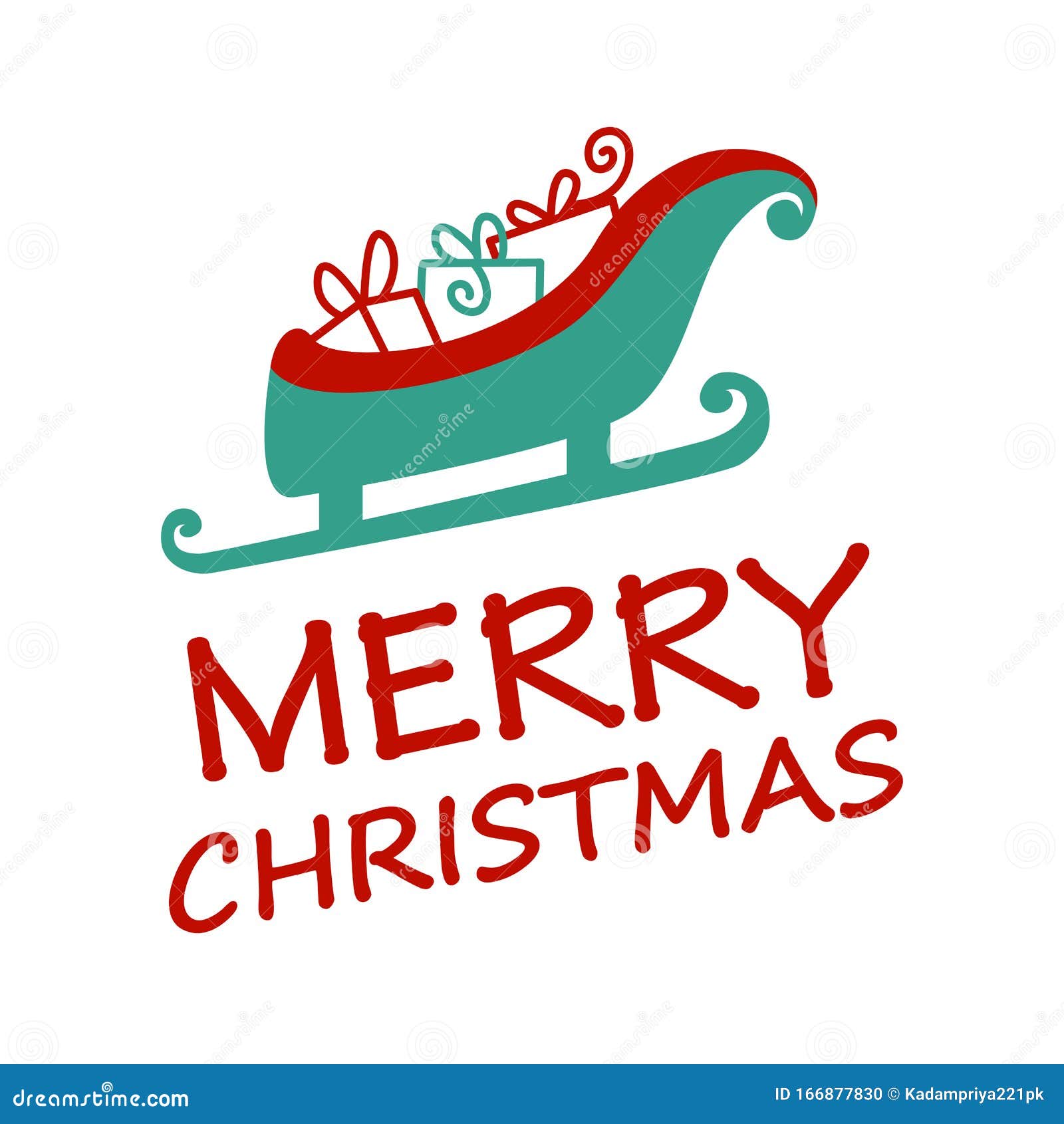 Merry Christmas Colorful Text. Vector Illustration. Cartoon Merry Xmas ...