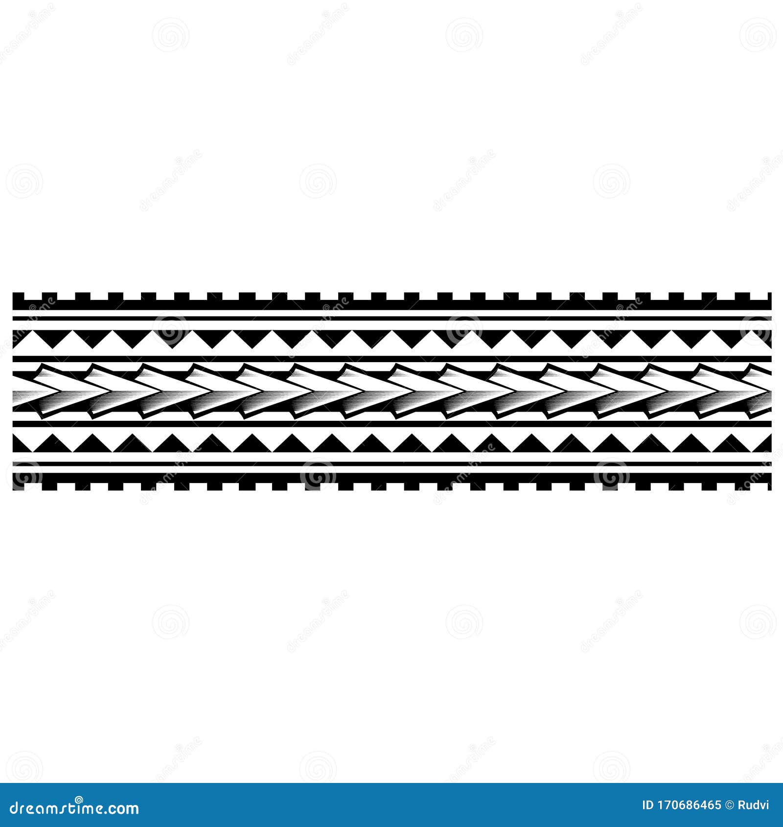 Maori Polynesian Tattoo Bracelet. Tribal Sleeve Seamless Pattern Vector  Stock Vector - Illustration of black, wave: 282548973