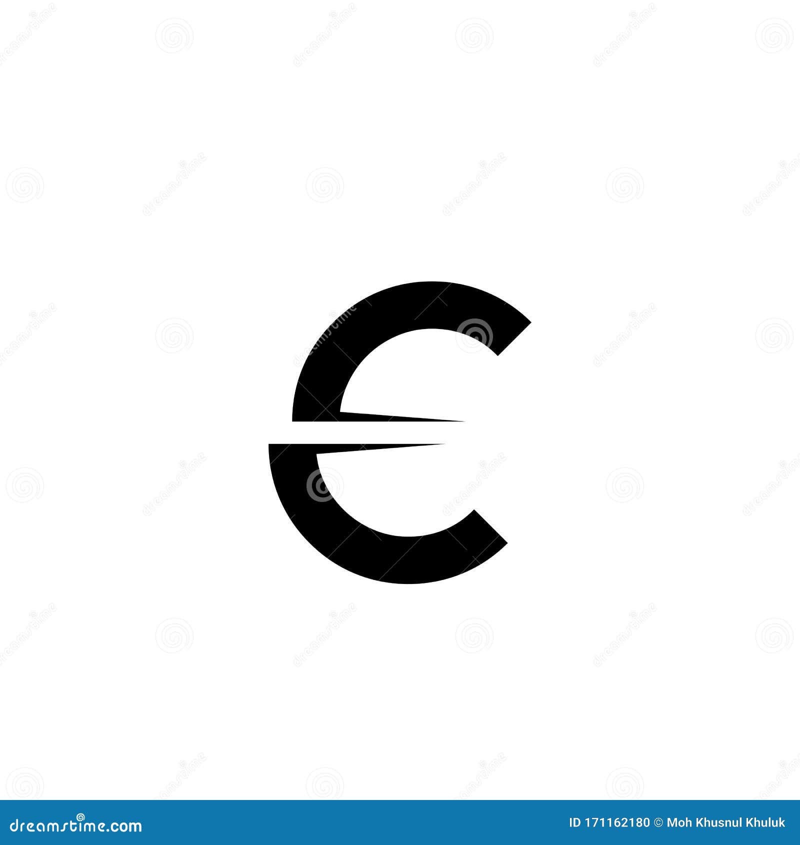 Initial Letter C Logo Cut into Two Parts Stock Vector - Illustration of ...