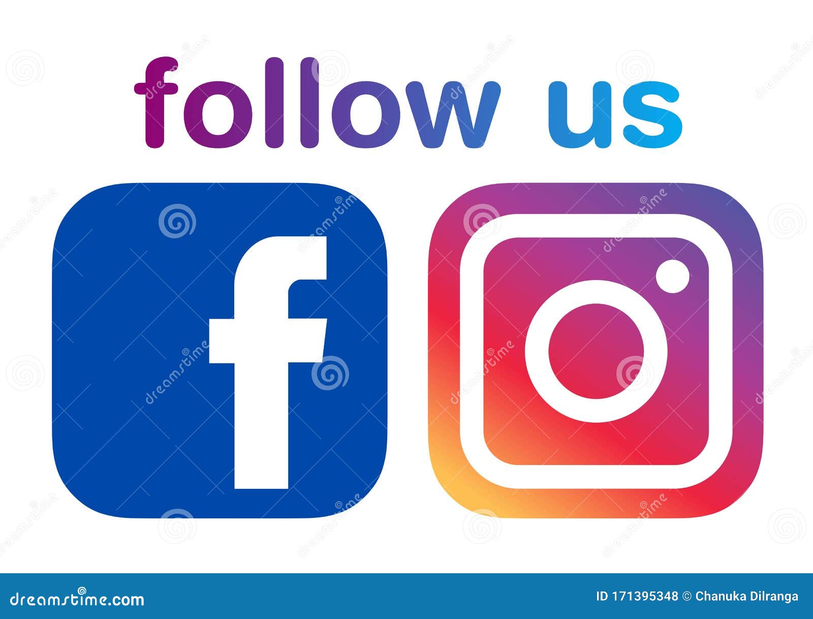 Follow Us On Facebook And Instagram Editorial Stock Photo