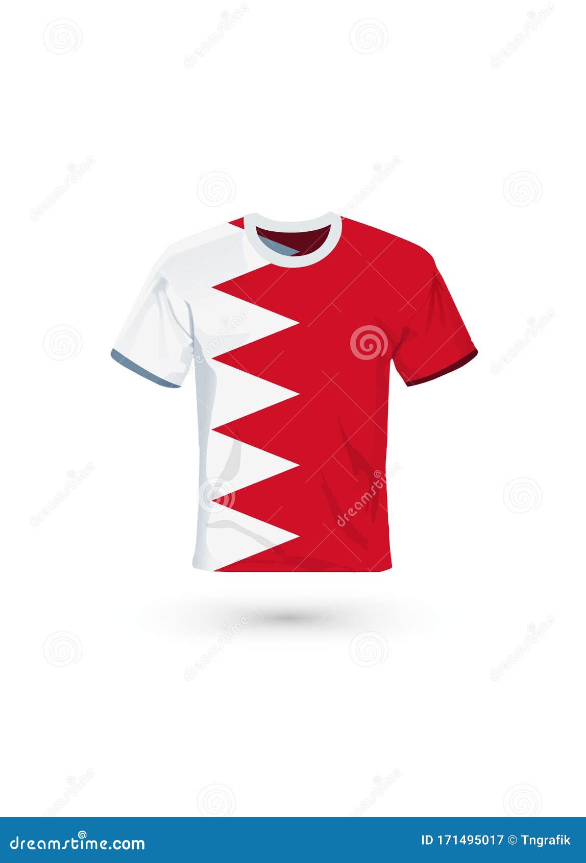Sport Shirt in Colors of Bahrein Flag Stock Vector Illustration of