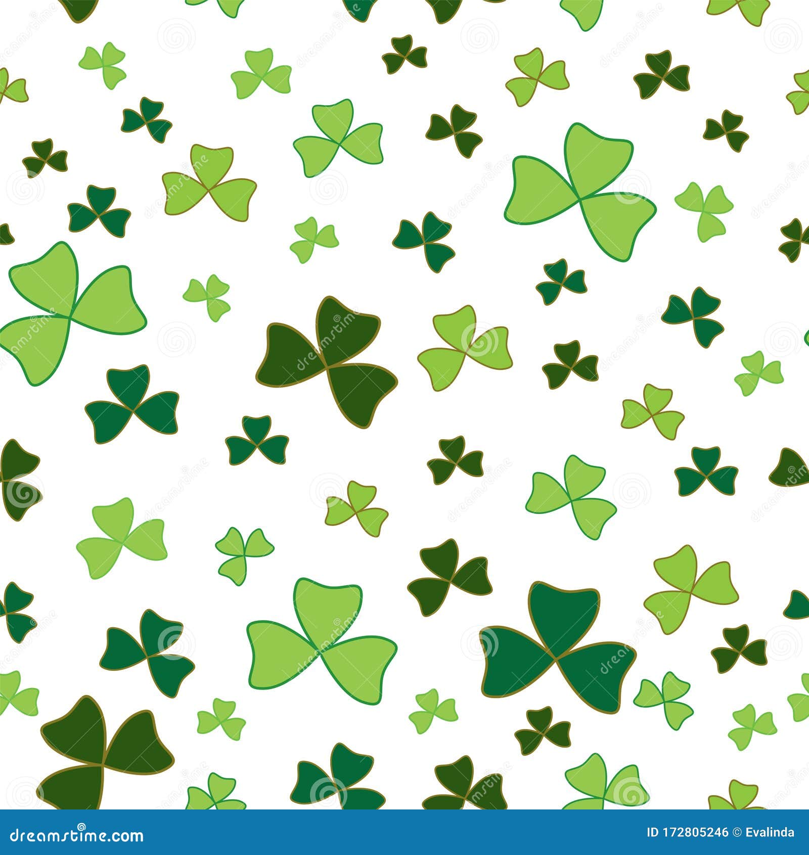 Saint Patrick`s Day Seamless Pattern with Green Clover. Stock Vector ...