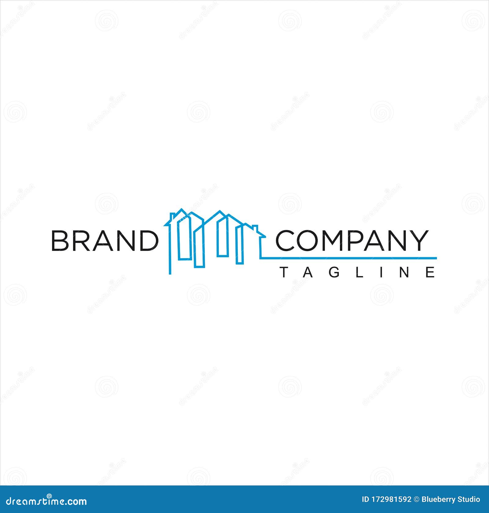 real estate home logo line . realty logo with  line logo template