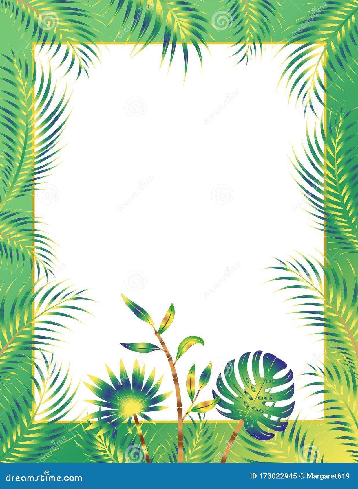 Beautiful Tropical Palm Trees Frame For Summer Projects Stock Vector Illustration Of