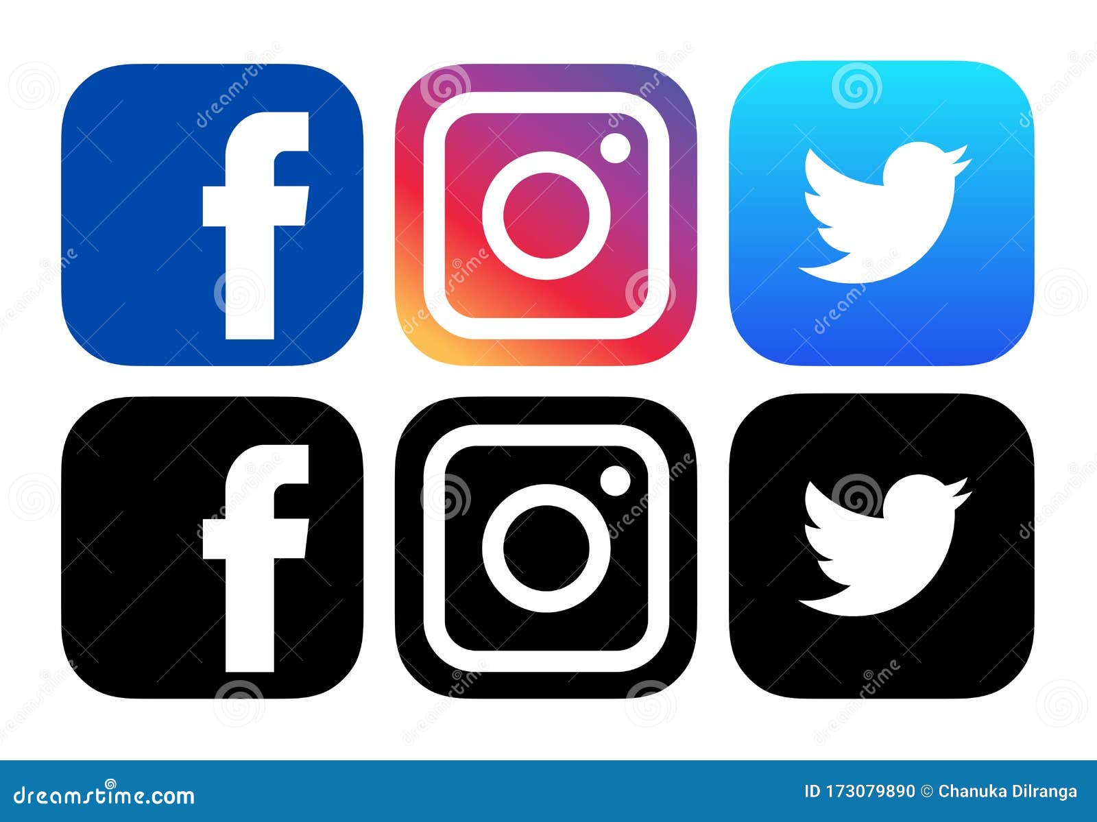 Srilanka 19 February 2020 Set Of Popular Social Media Logos