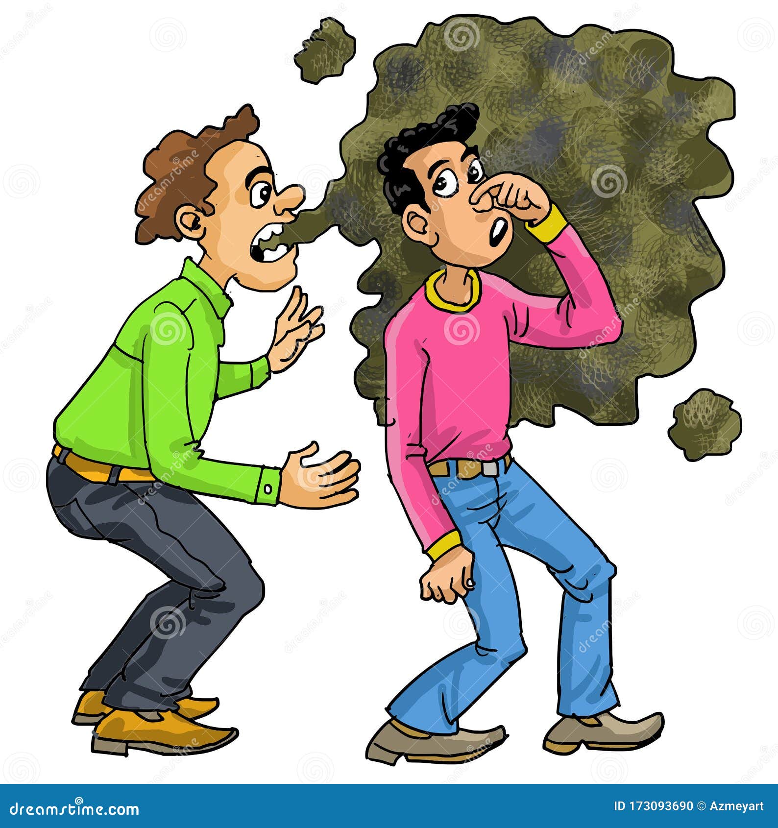 Cartoon Man with Bad Breath Talking with His Friend Stock Vector - Illustration of character, hygiene: 173093690 Cartoon Man with Bad Breath Talking with His Friend Stock Vector - Illustration of character, hygiene: 173093690