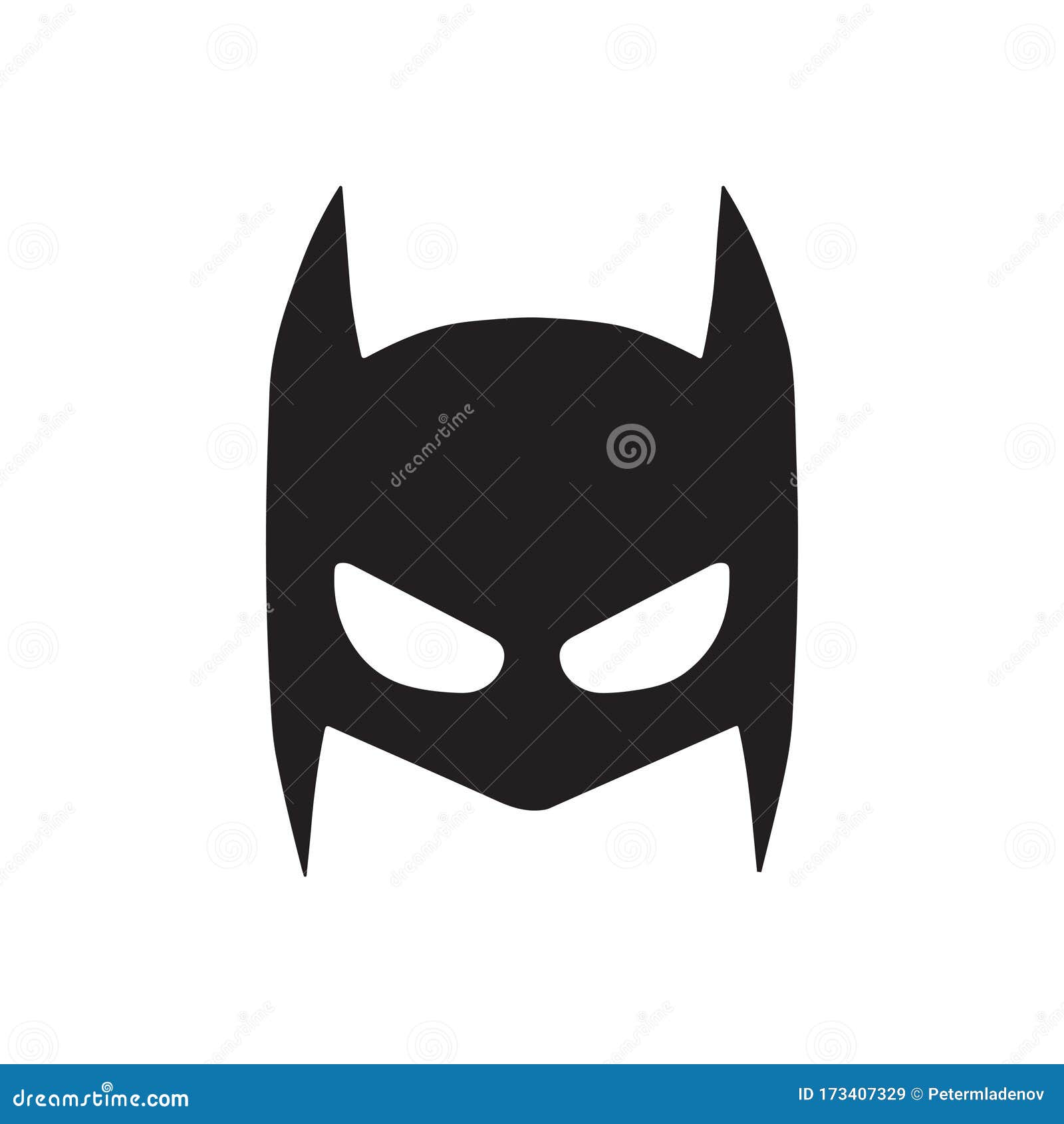 American Superhero Batman Mask. Black Silhouette Vector Stock Vector -  Illustration of iconic, costume: 173407329
