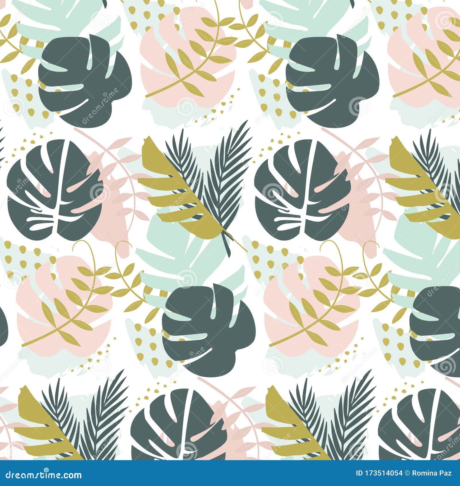repetition of tropical leaves as a background for notebooks, napkins, decorative boxes and wrapping paper