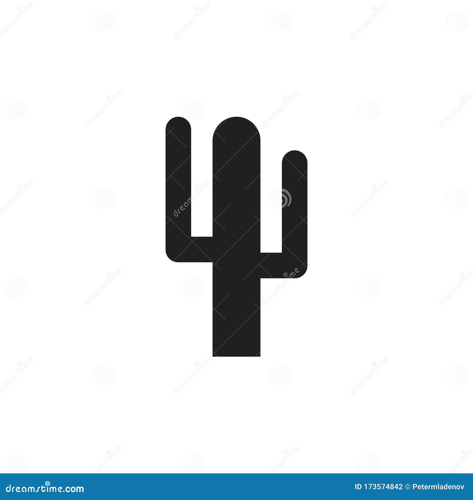 Cactus Vector Icon. Vector Isolated On White Background. Stock Vector