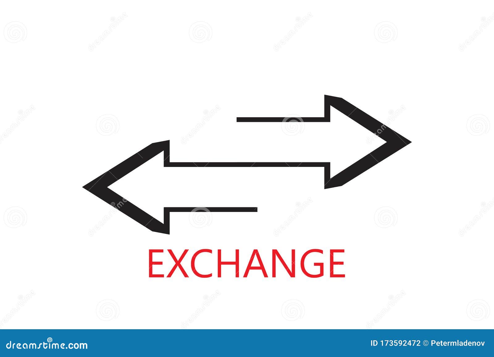 Exchange Black Arrows in Opposite Directions, Vector Icon Sign Stock
