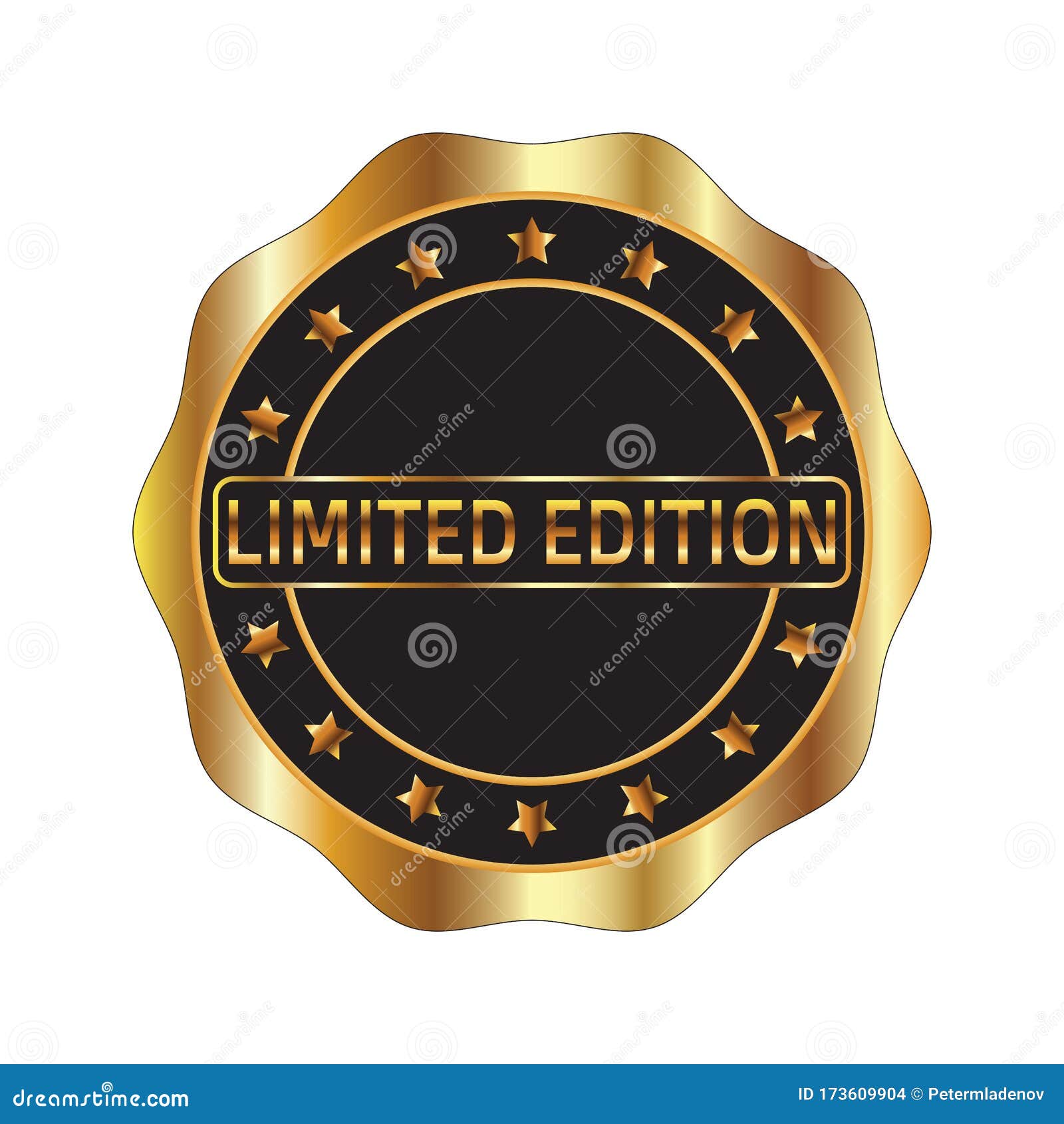 Luxury Golden Emblem with Limited Edition Text. Can Be Used for Label, Seal, Sticker, Poster