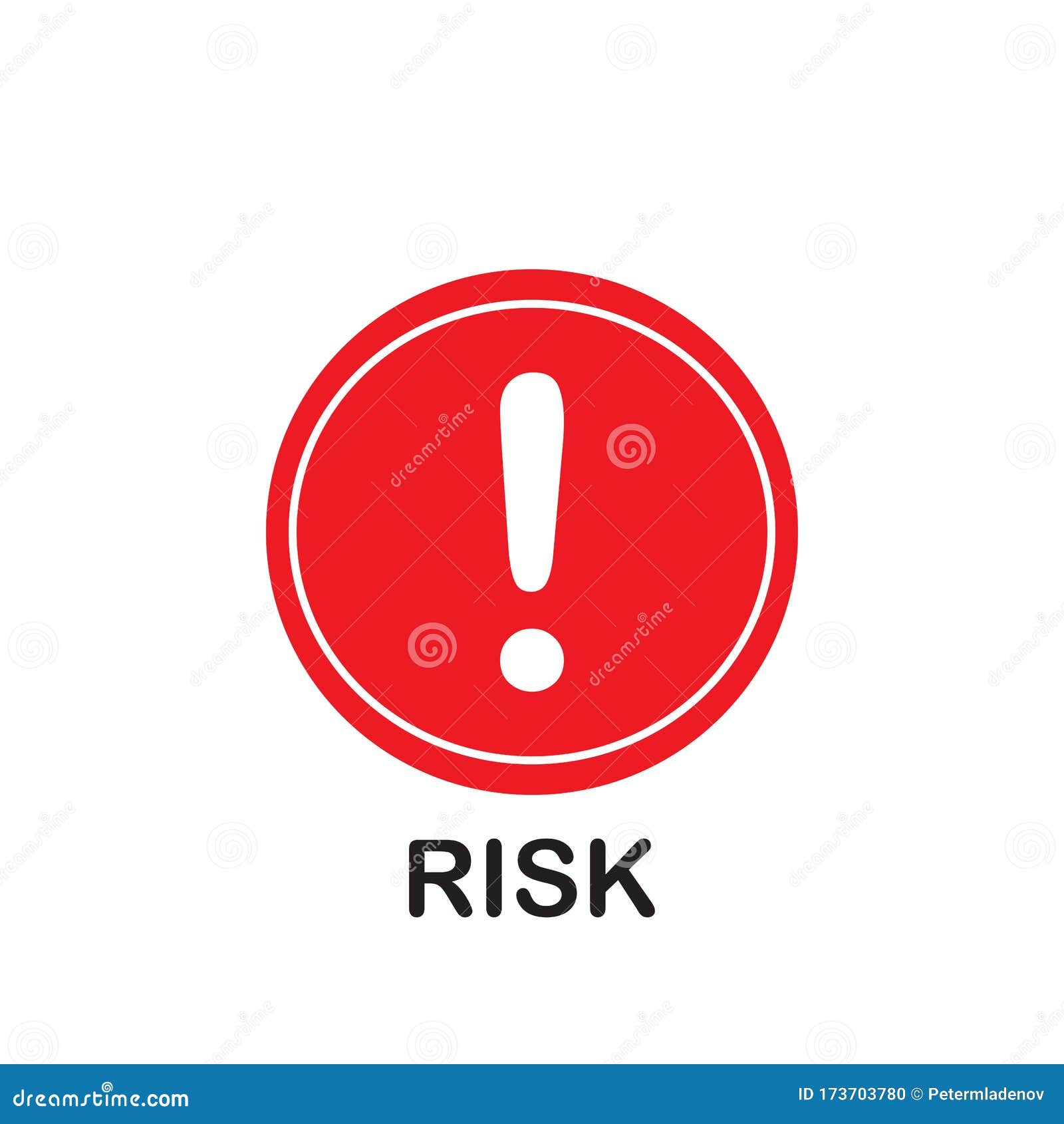 Risk Red Symbol Icon. Vector Illustration on White Background Stock