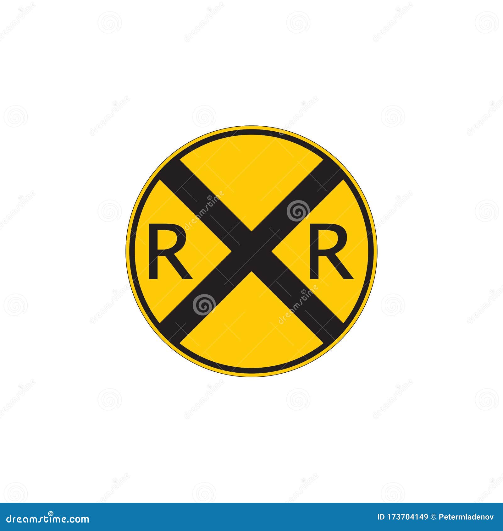 railway or railroad crossing intersection regulatory sign.  .