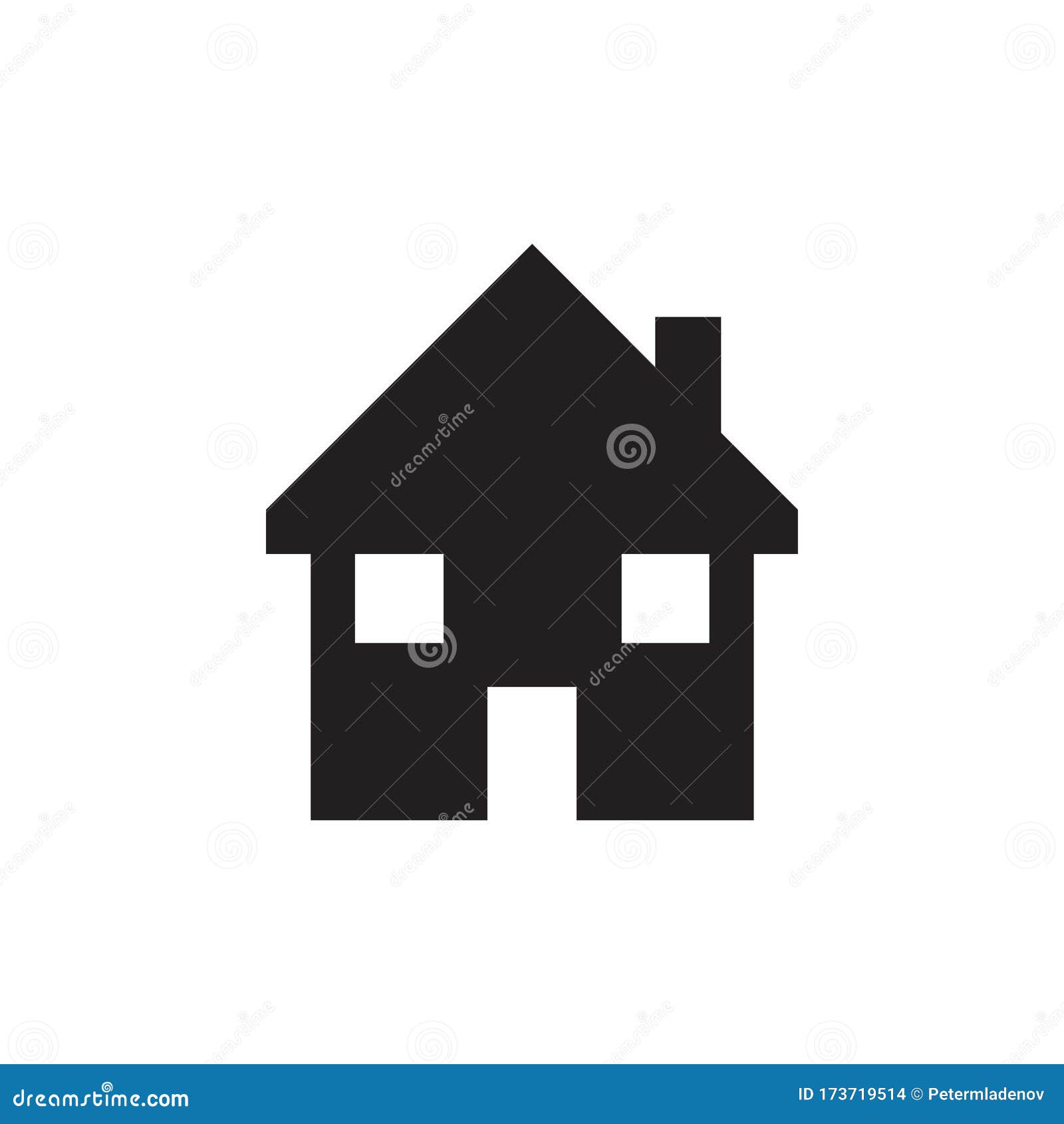 Home Icon Vector Sign in Flat Design Stock Vector - Illustration of ...