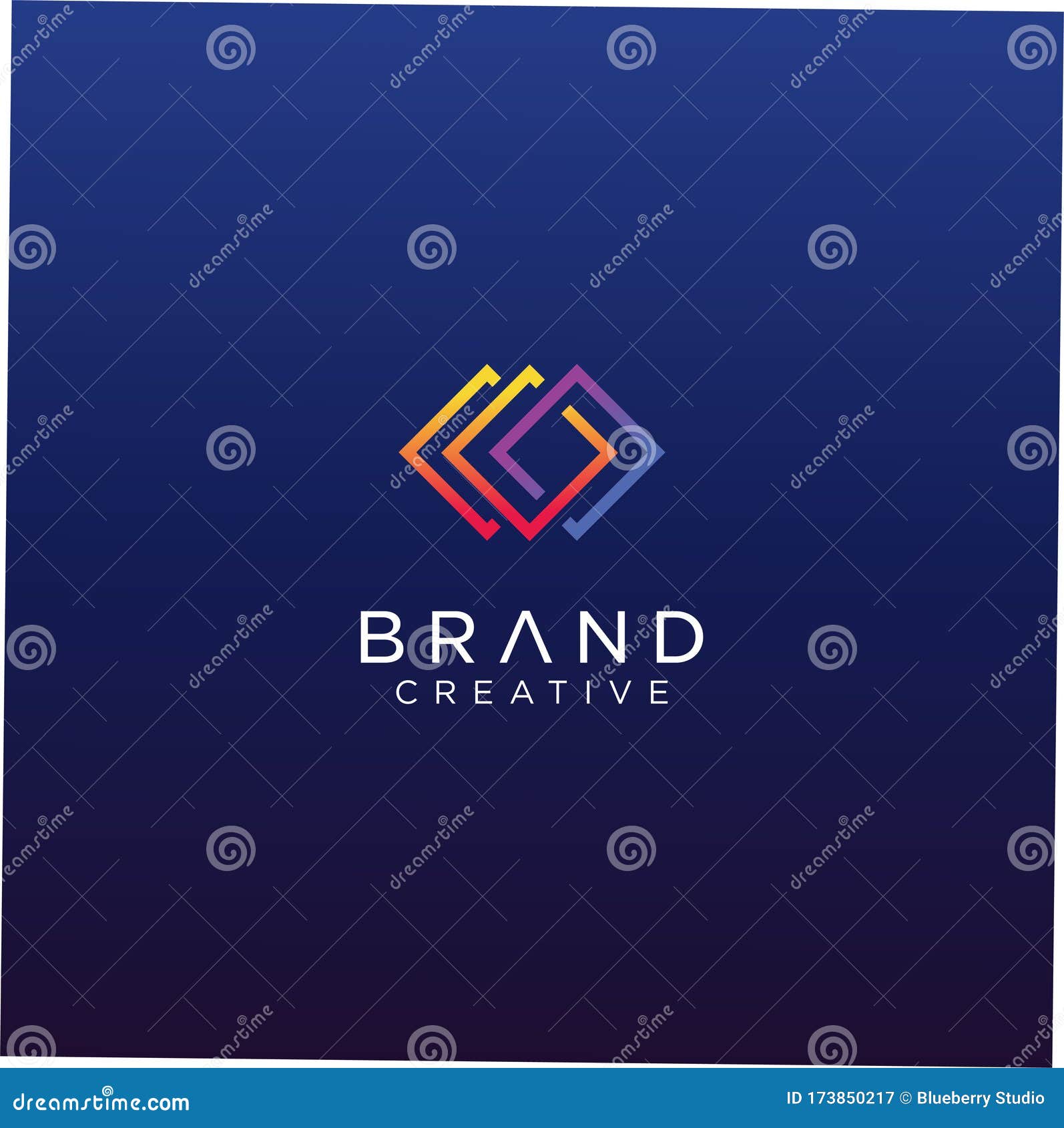 square tech logo . abstract colorful square logo line   stock . colorful square chain logo line 