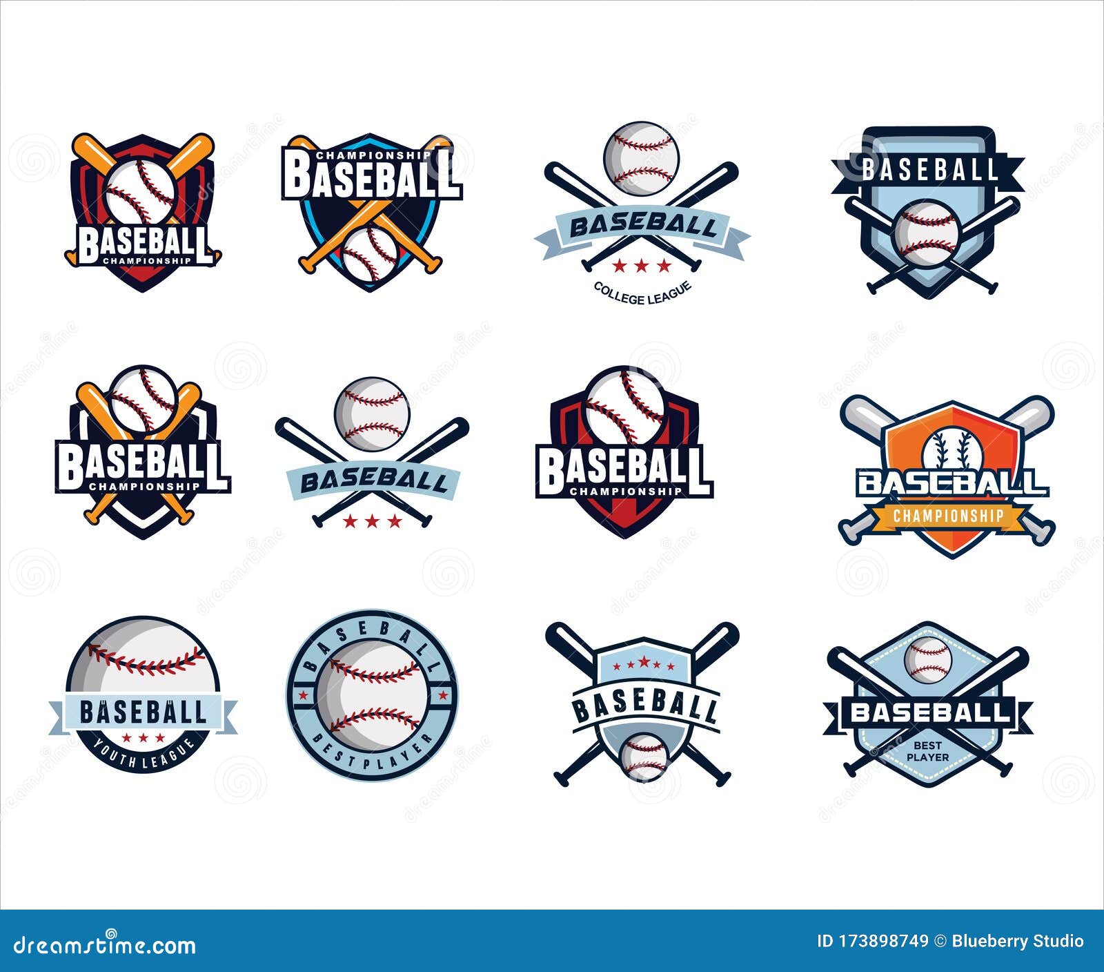 Set of Baseball Championship Logo Design Inspiration. Template Logo