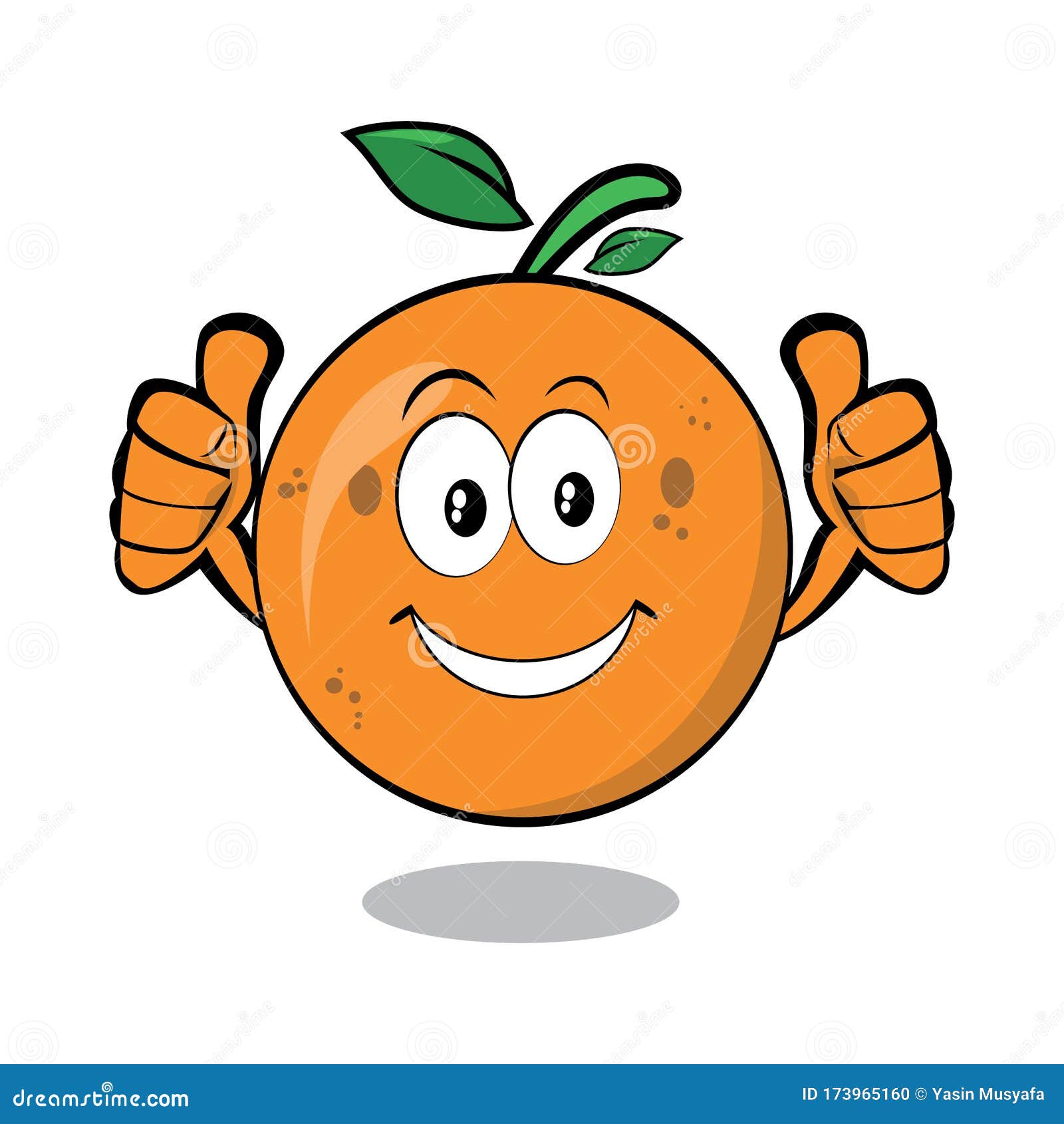Orange Cute Fruit Cartoon Character Isolated on White Background Vector