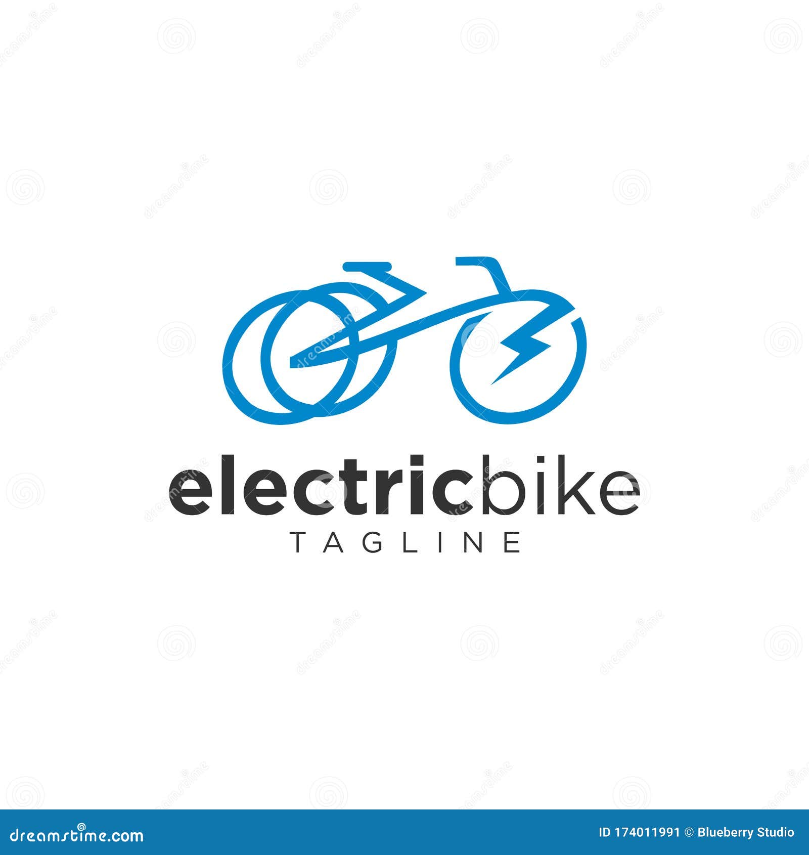 Electric Bike Logo Design Vector Stock Illustration . Bike Tech Logo Template Stock Illustration