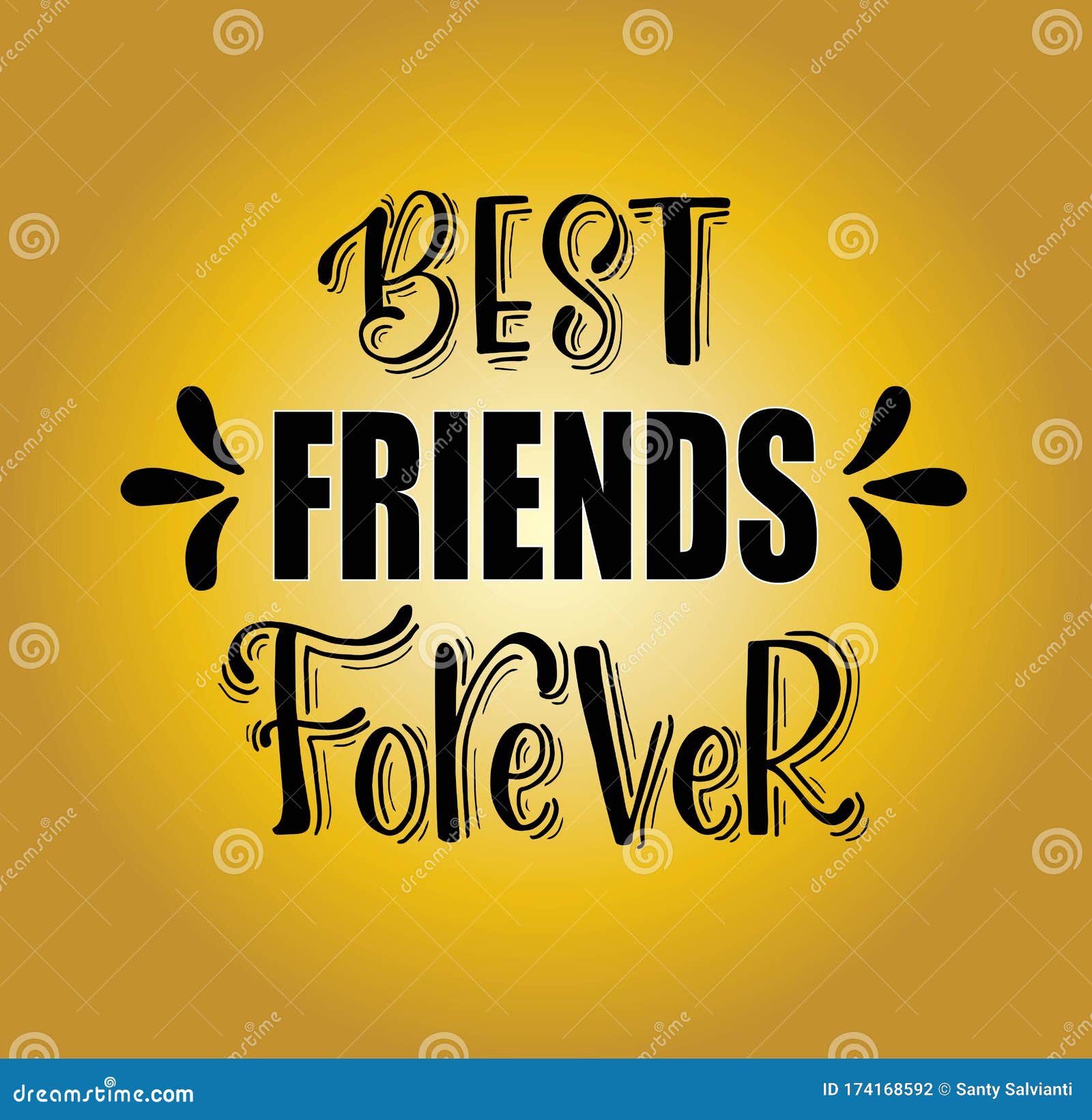 Best Friends Forever Hand Lettering, Motivational Quotes Stock