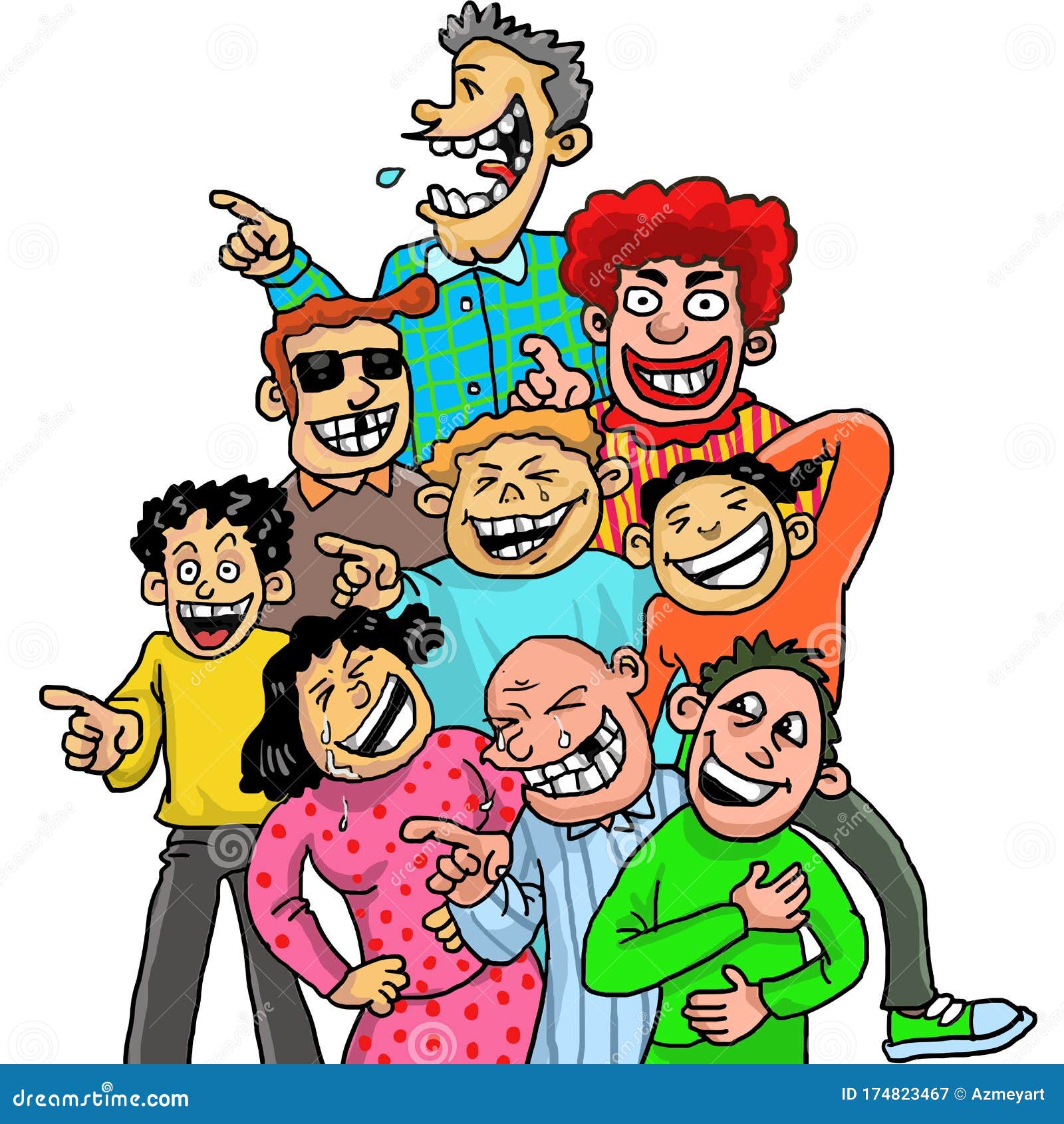 Funny Cartoon Crowd Laughing while they are Pointing Someone! Stock Vector  - Illustration of group, american: 174823467