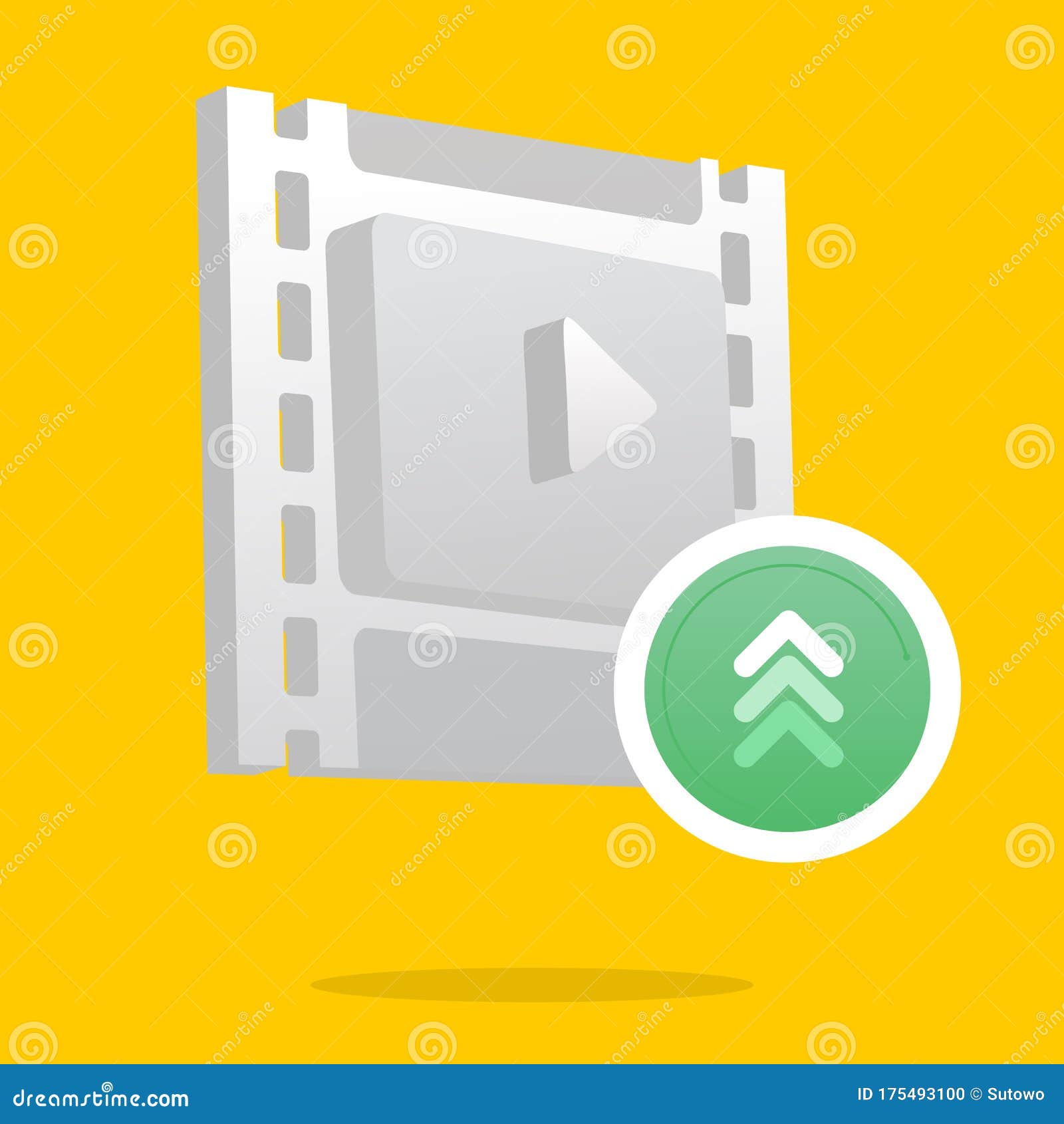 Isolated Blank Video Frame and Uploading Progress Blank Editable
