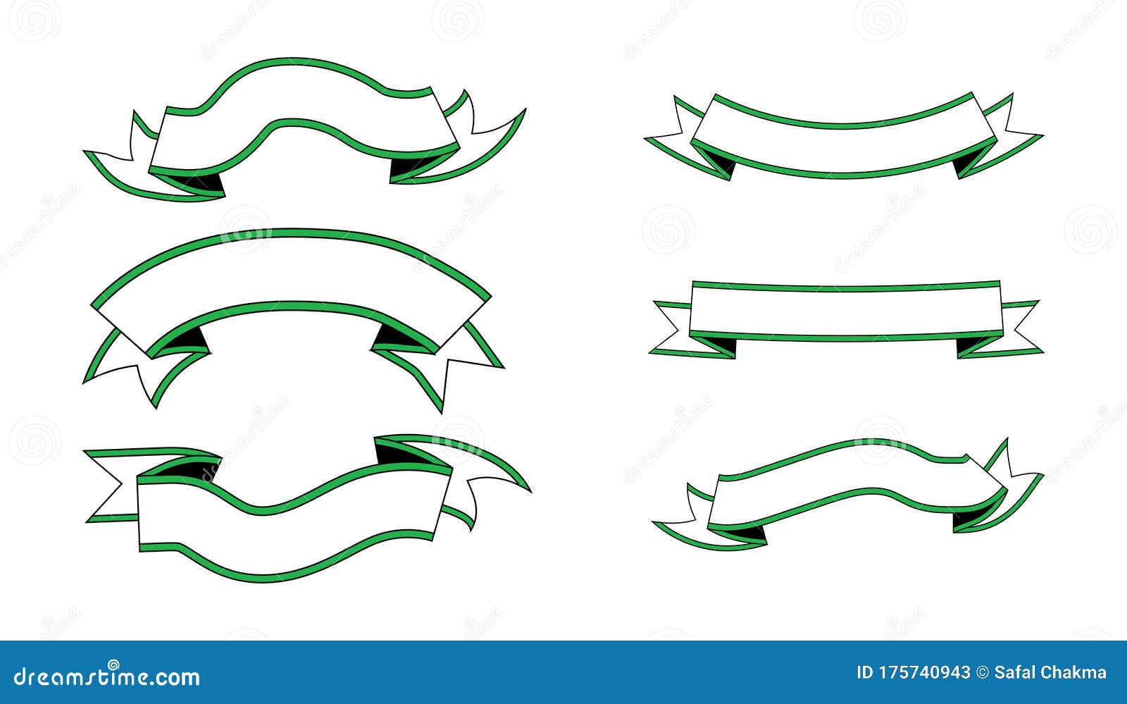 Vector Ribbon Banner Set Design Stock Vector Illustration Of Illustrator Heading