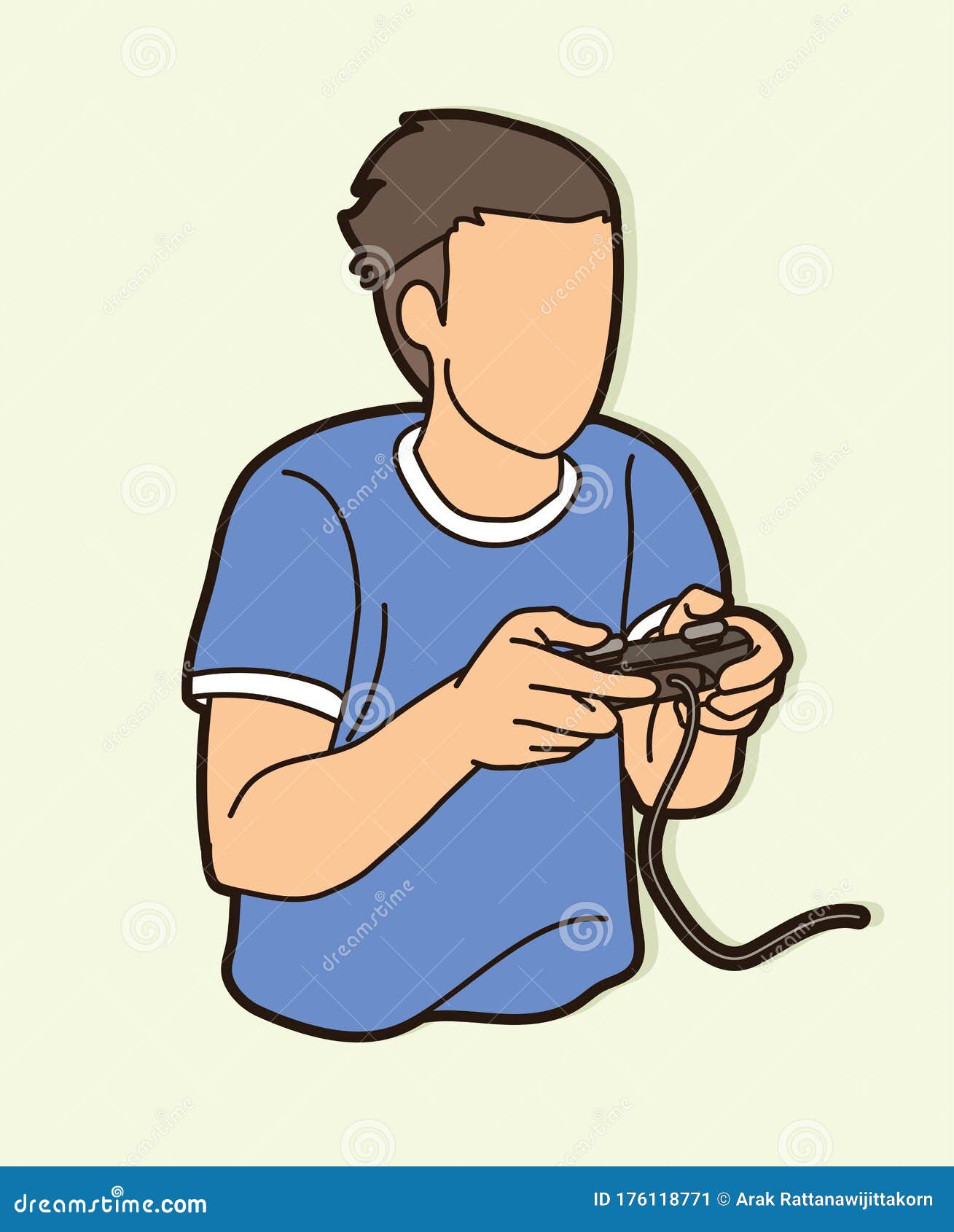 Man Playing Video Games Cartoon Graphic Stock Vector - Illustration of  happiness, background: 176118771
