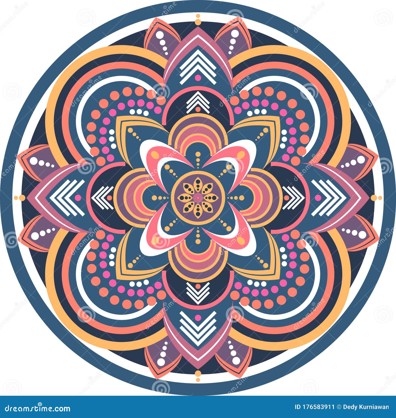 Beautiful Sunset Color Mandala Illustration Stock Vector - Illustration