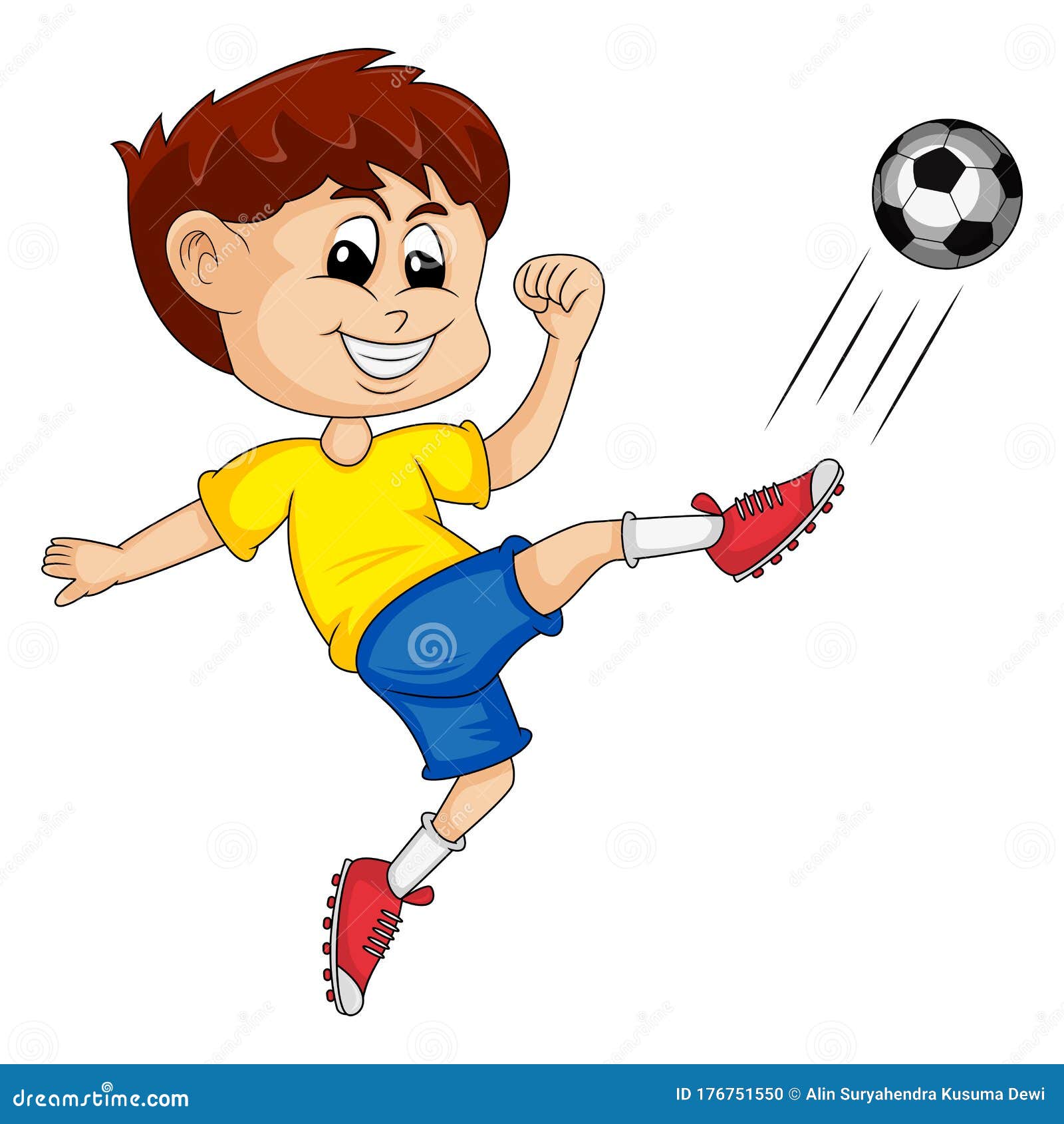 Download A Boy Playing Soccer Cartoon Vector Illustration Stock ...