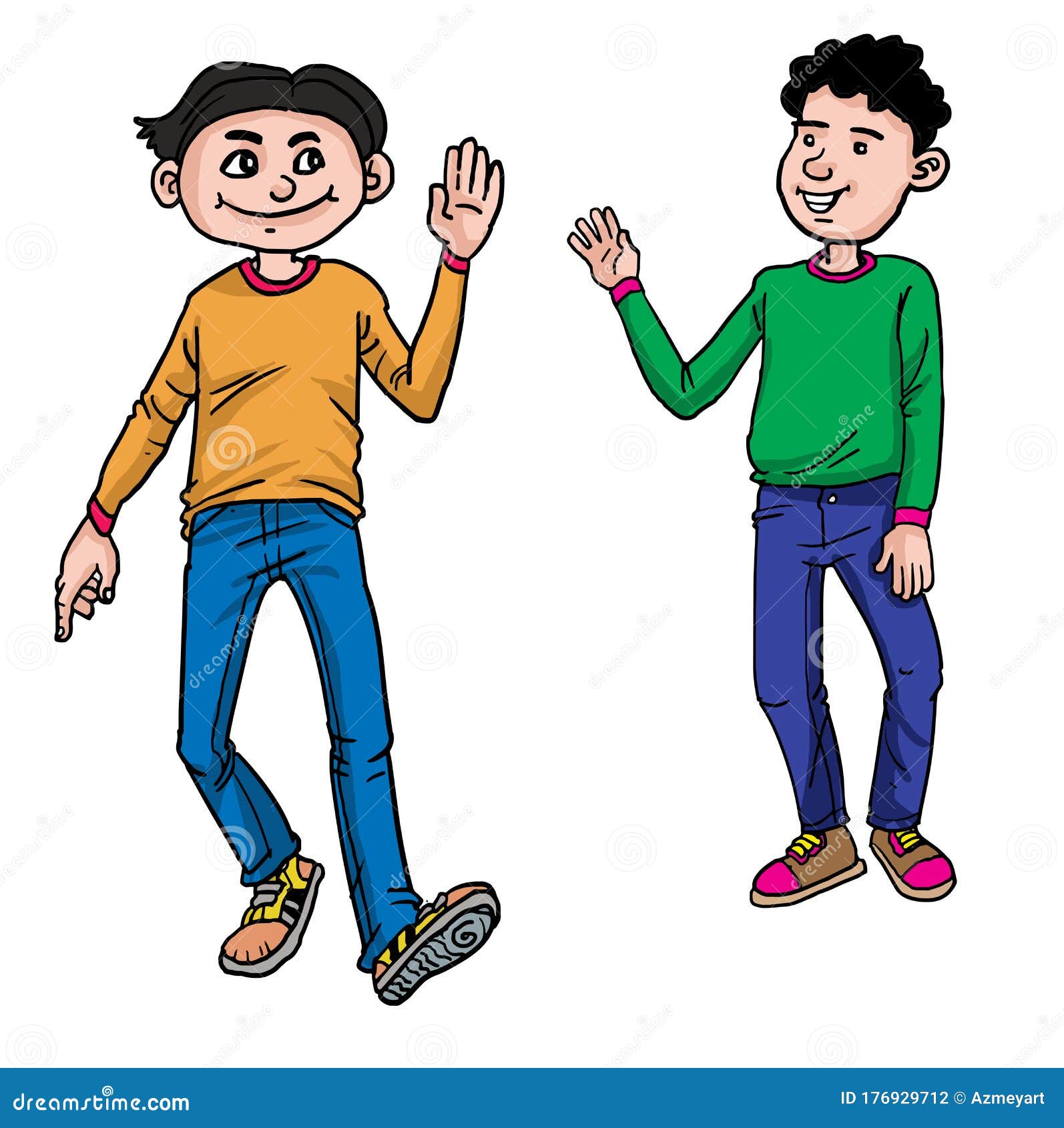 Two Friends Meets Each Other in the Street Stock Vector - Illustration of happiness, casual: 176929712 Two Friends Meets Each Other in the Street Stock Vector - Illustration of happiness, casual: 176929712