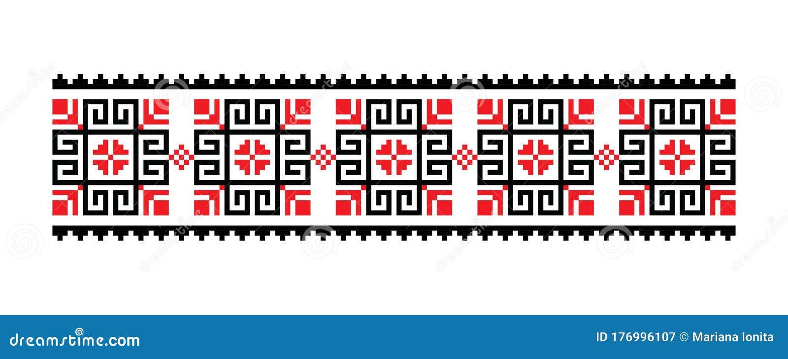 tradional embrodery motif - seamless border