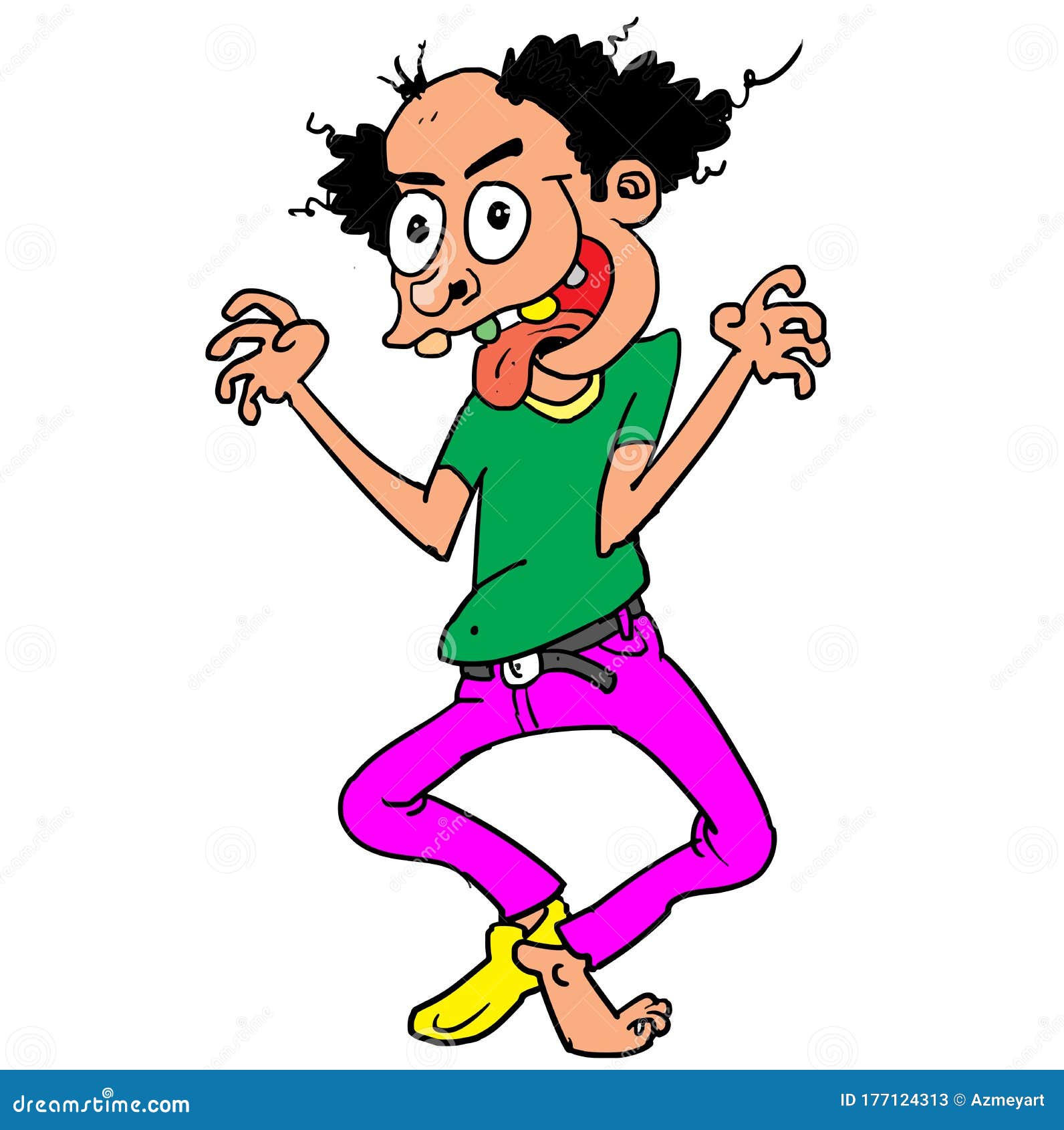 Funny Cartoon, the Old Man Make Jokes Stock Illustration - Illustration