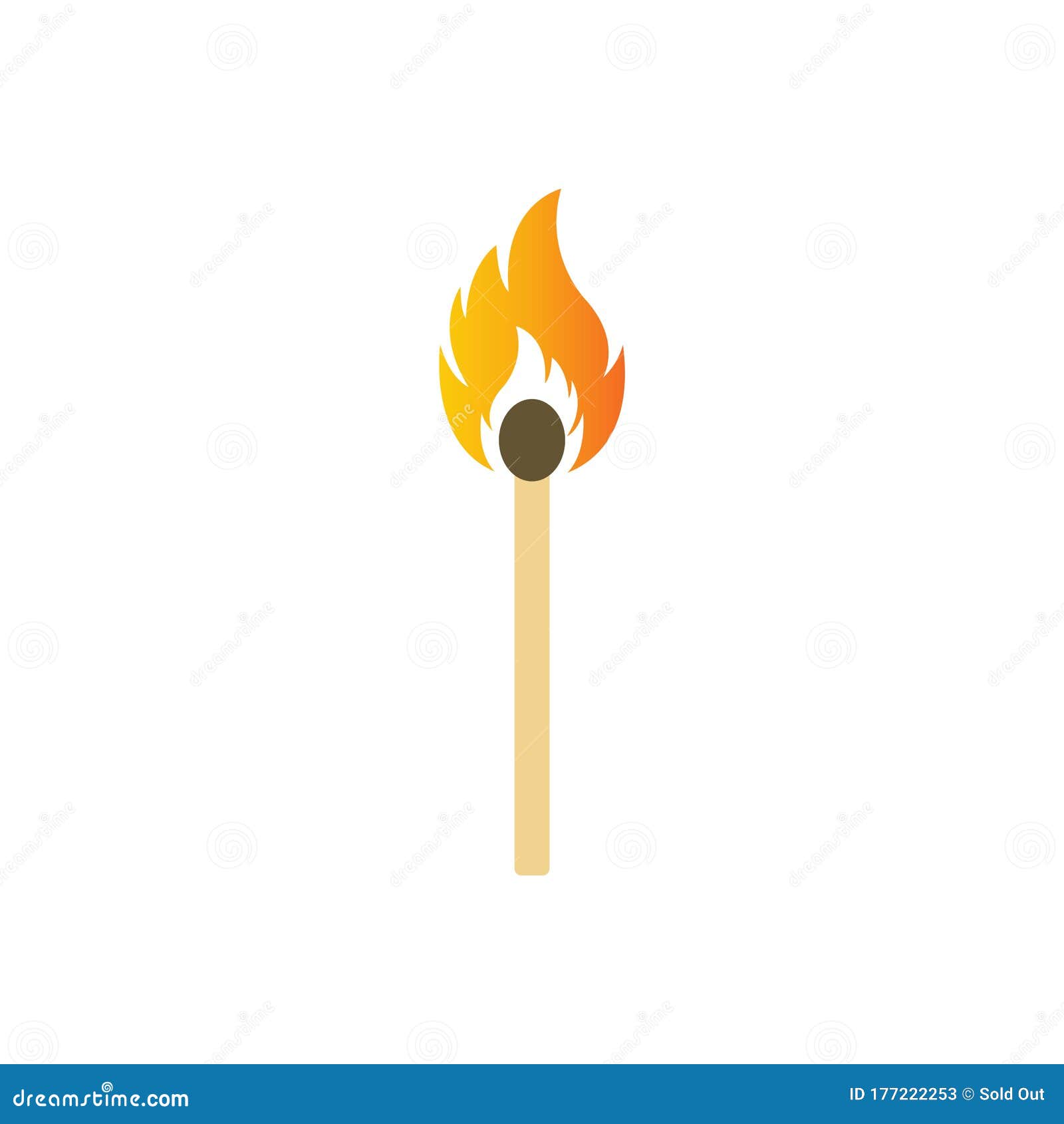 Burning Match Icon Vector Illustration Stock Illustration