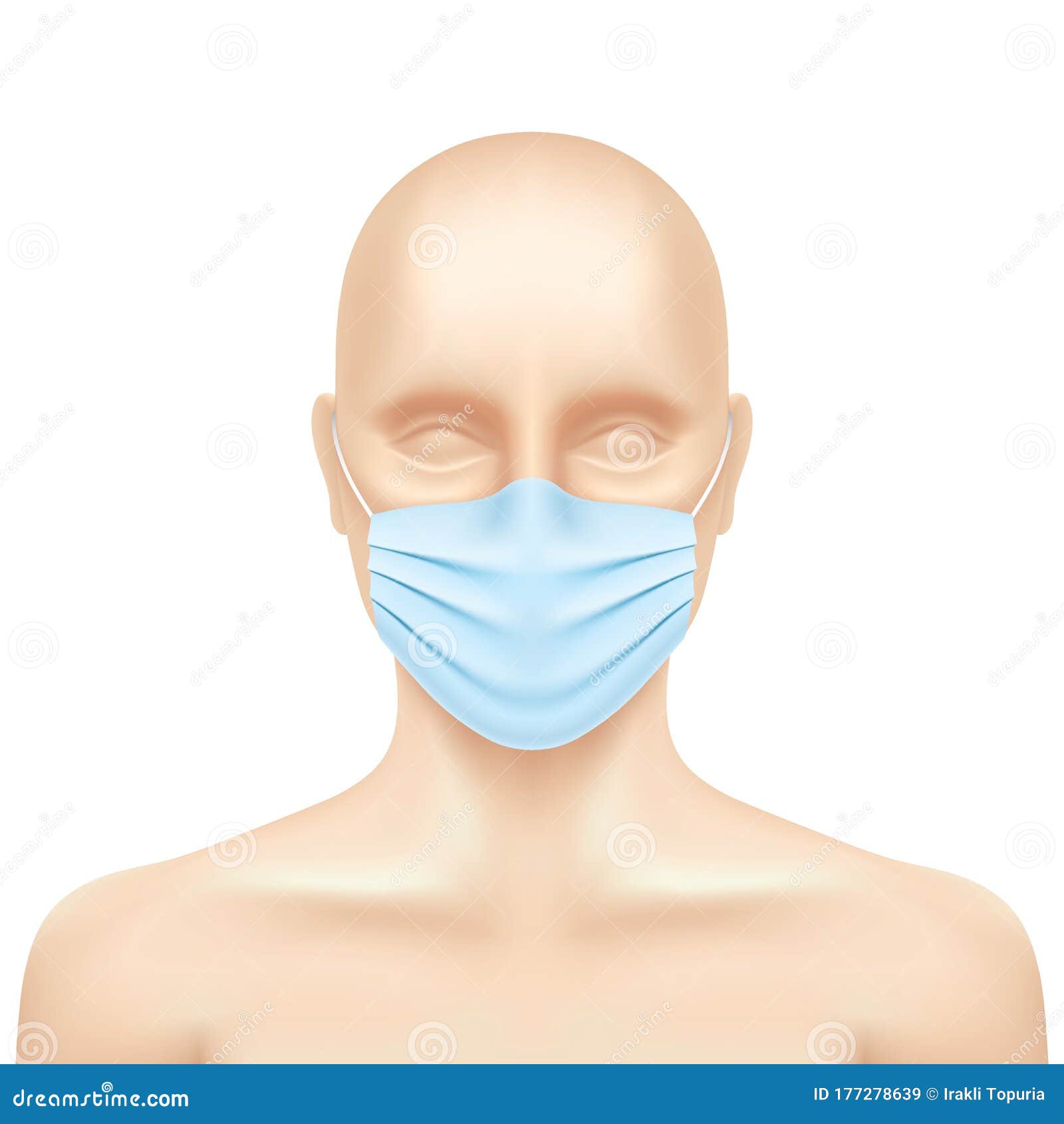 Blank Faceless Mask With Chubby Cheeks