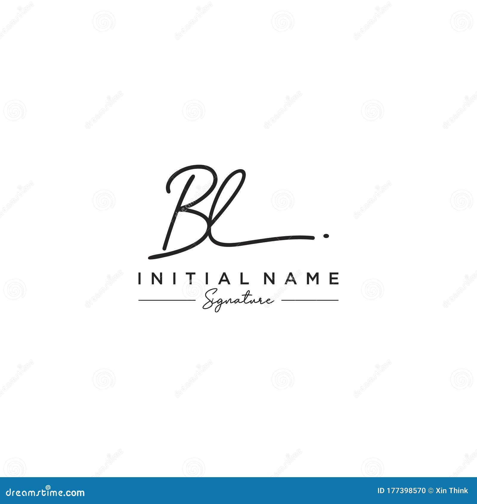 Letter BL Signature Logo Template Vector Stock Illustration ...