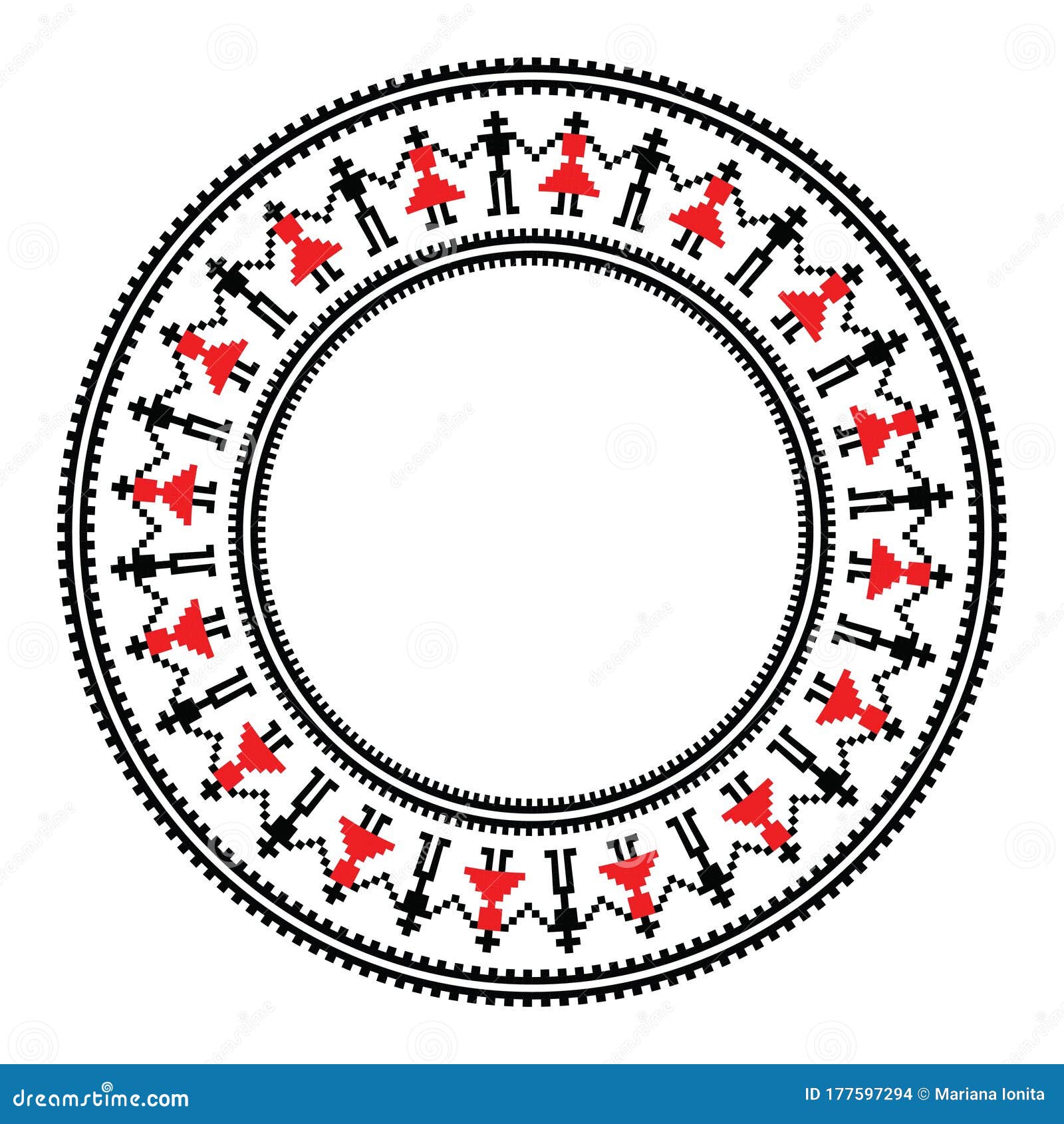 tradional round frame with romanian folk dance