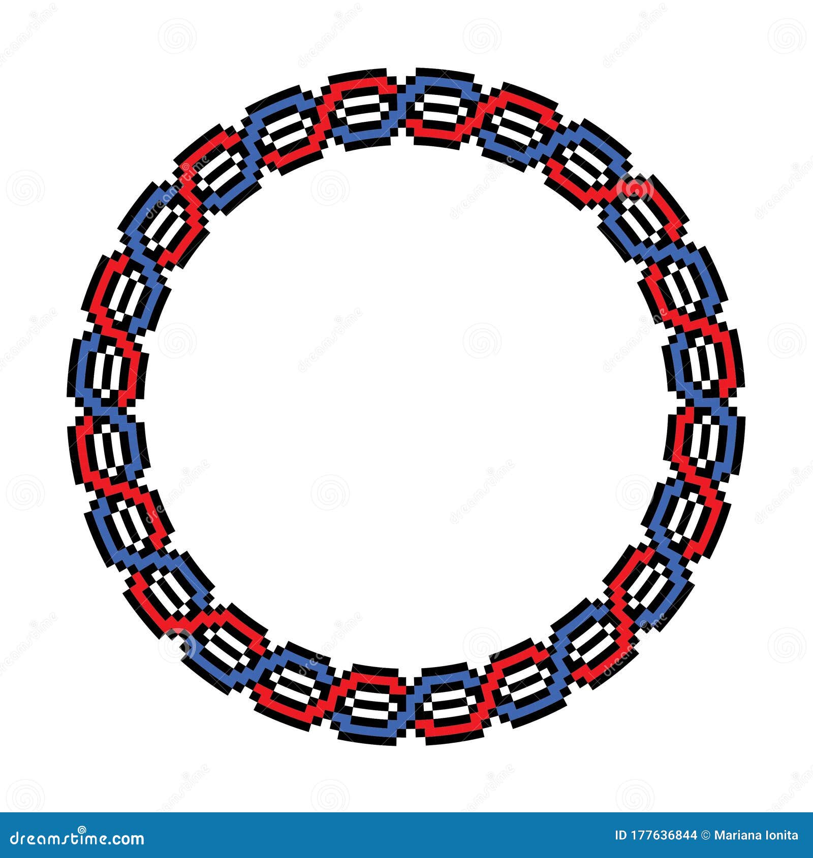 Traditional Round Ornament Embroidery Motif Stock Vector - Illustration ...