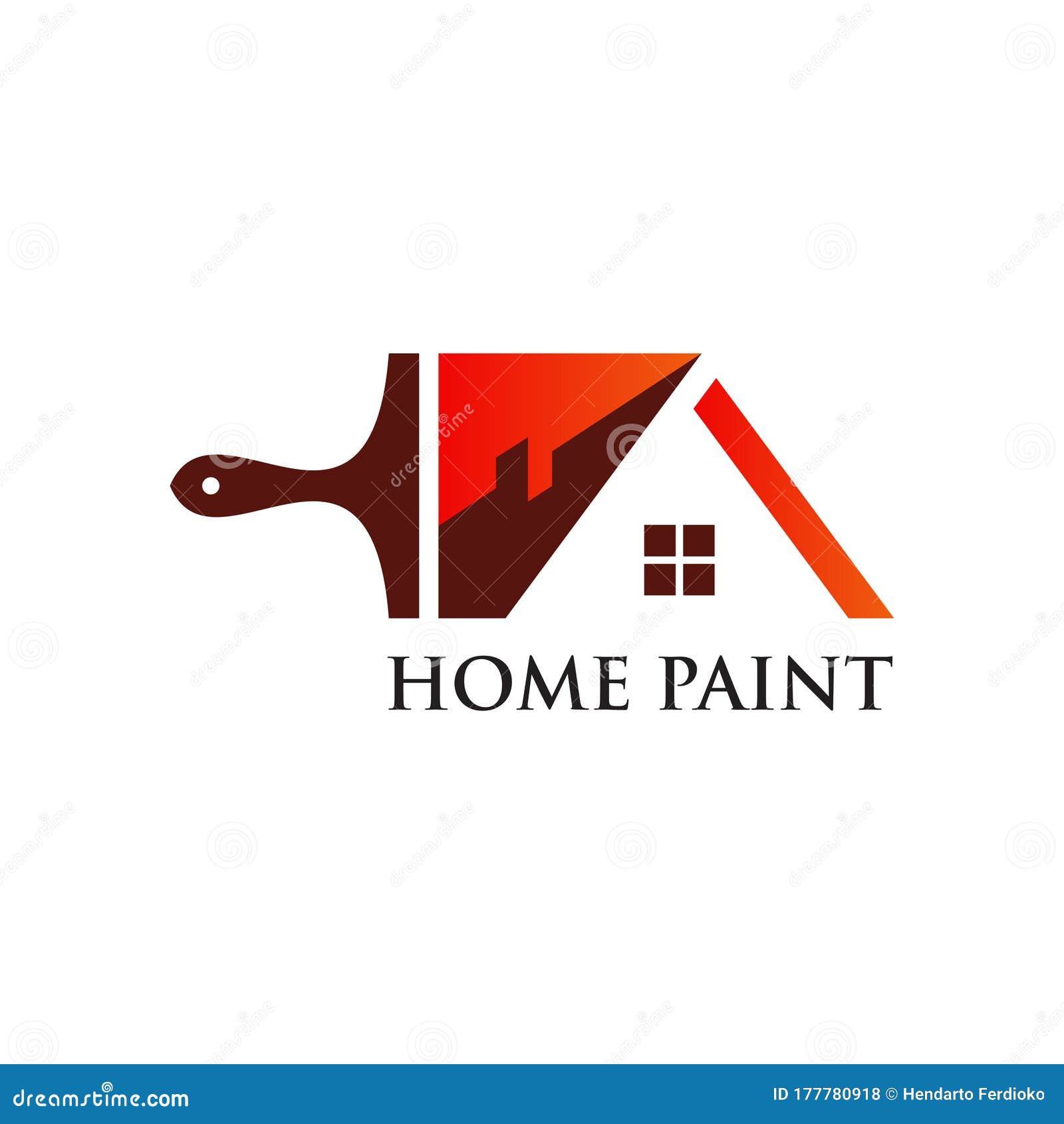 Home Paint Brush Logo Design. Real Estate Colorfull