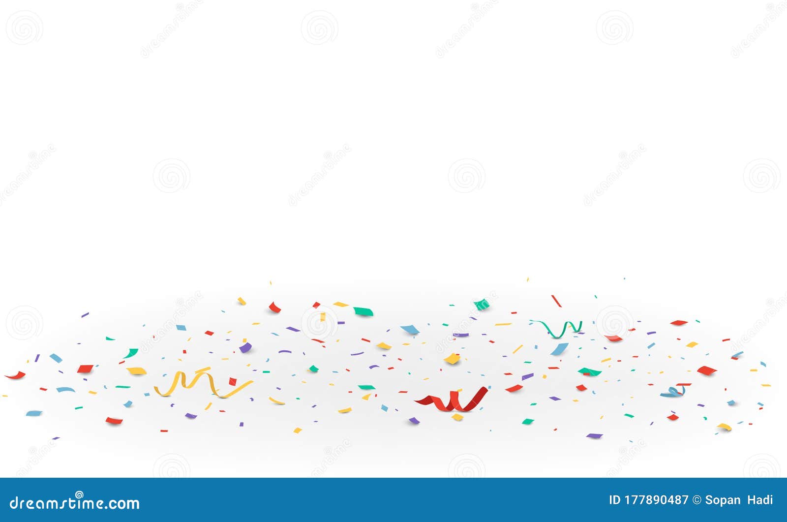 Colorful Confetti Celebration Banner Design Stock Vector Illustration