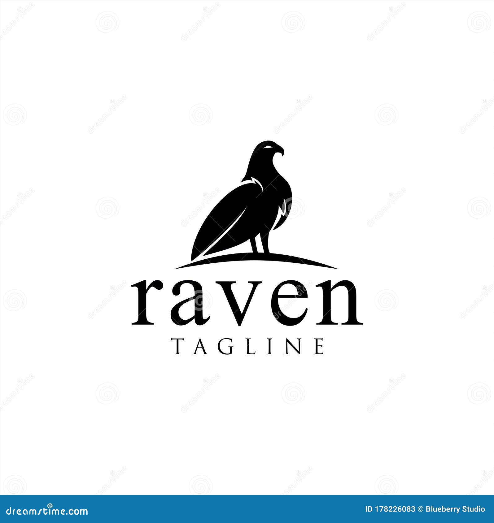 Download Modern Black Raven Logo Silhouette Design Vector Illustration Stock Vector - Illustration of ...