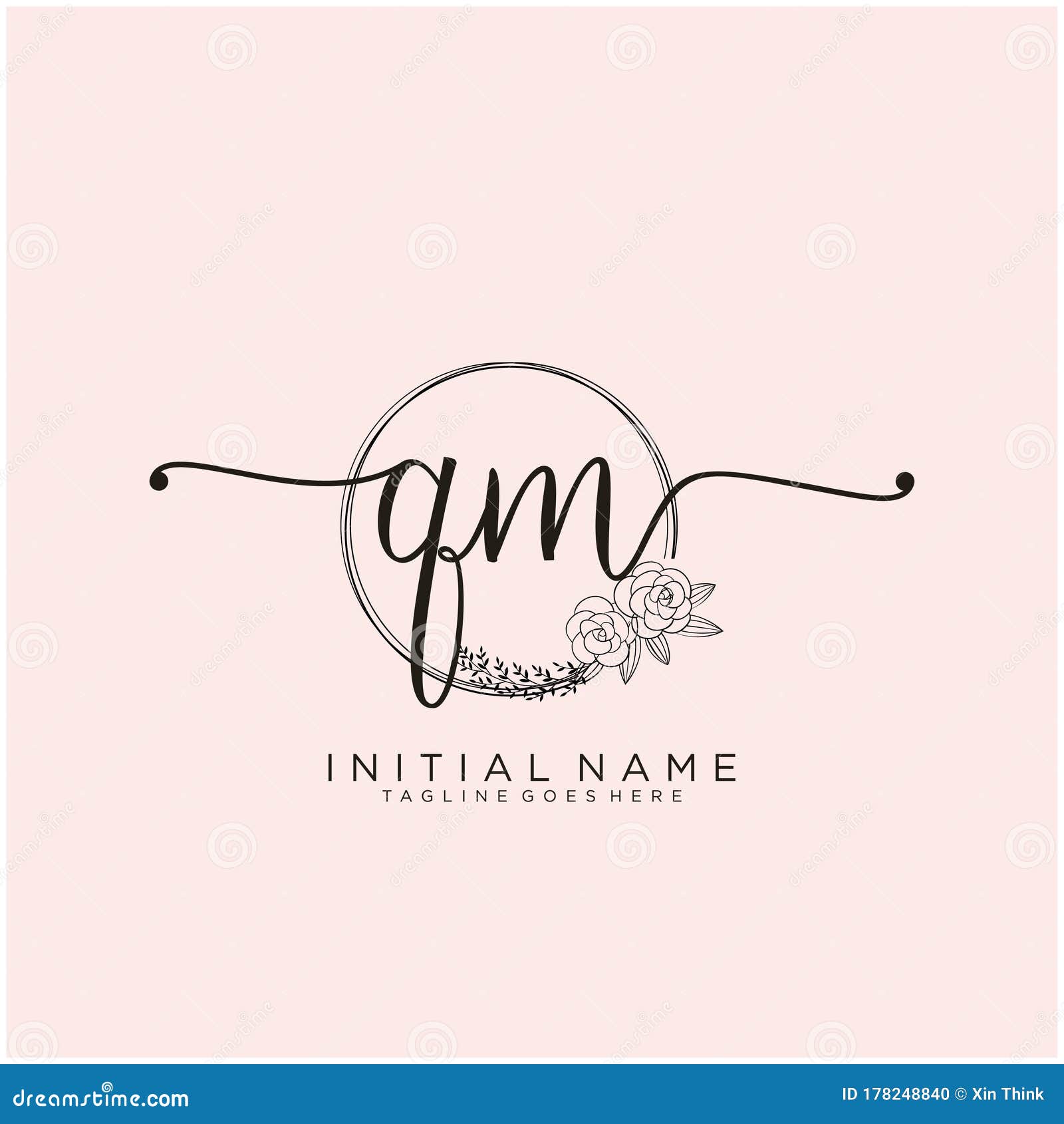 QM Letter Initial Beauty Monogram and Elegant Stock Vector ...