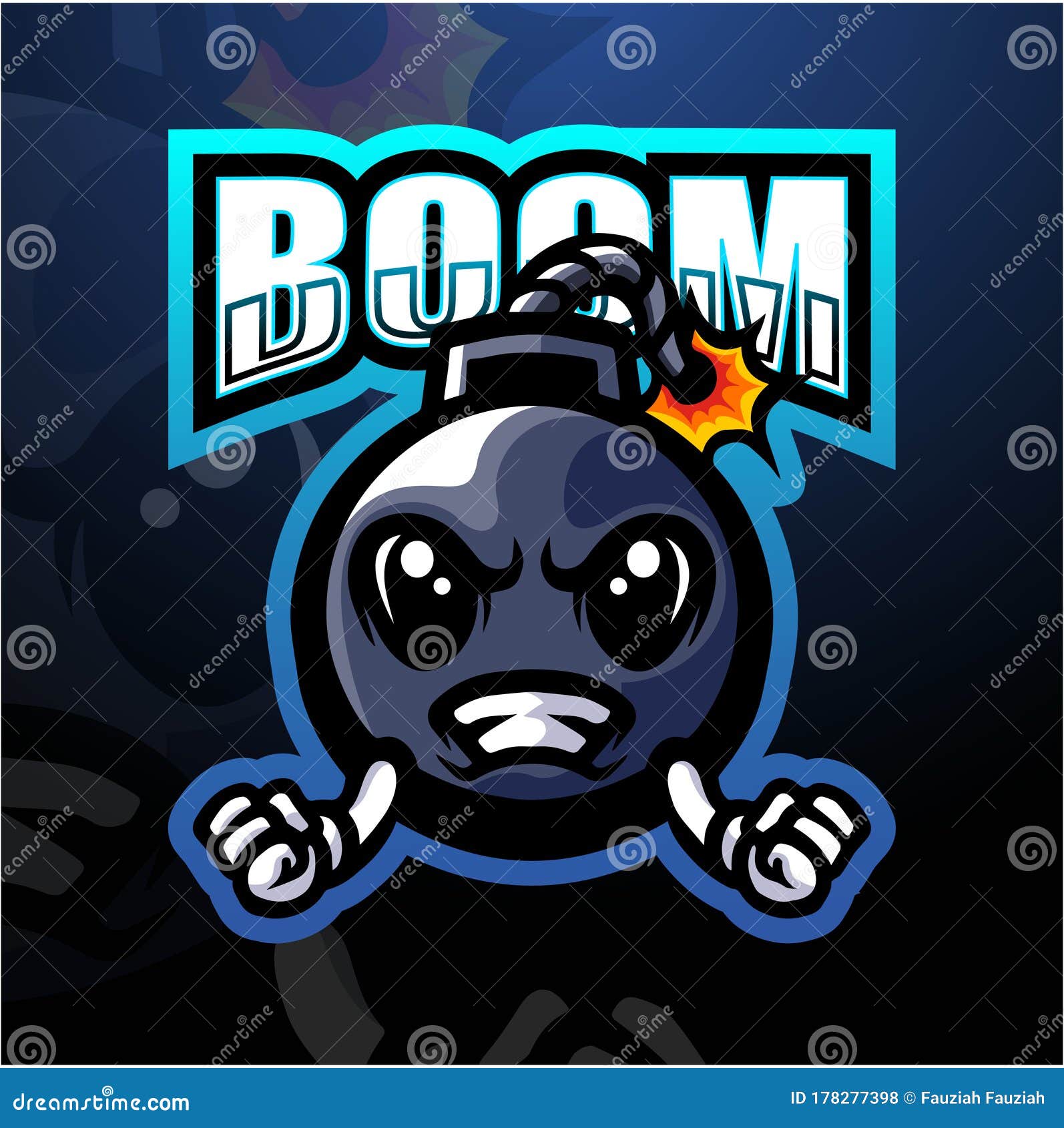 Bomb Mascot Esport Logo Design Stock Vector - Illustration of blast ...