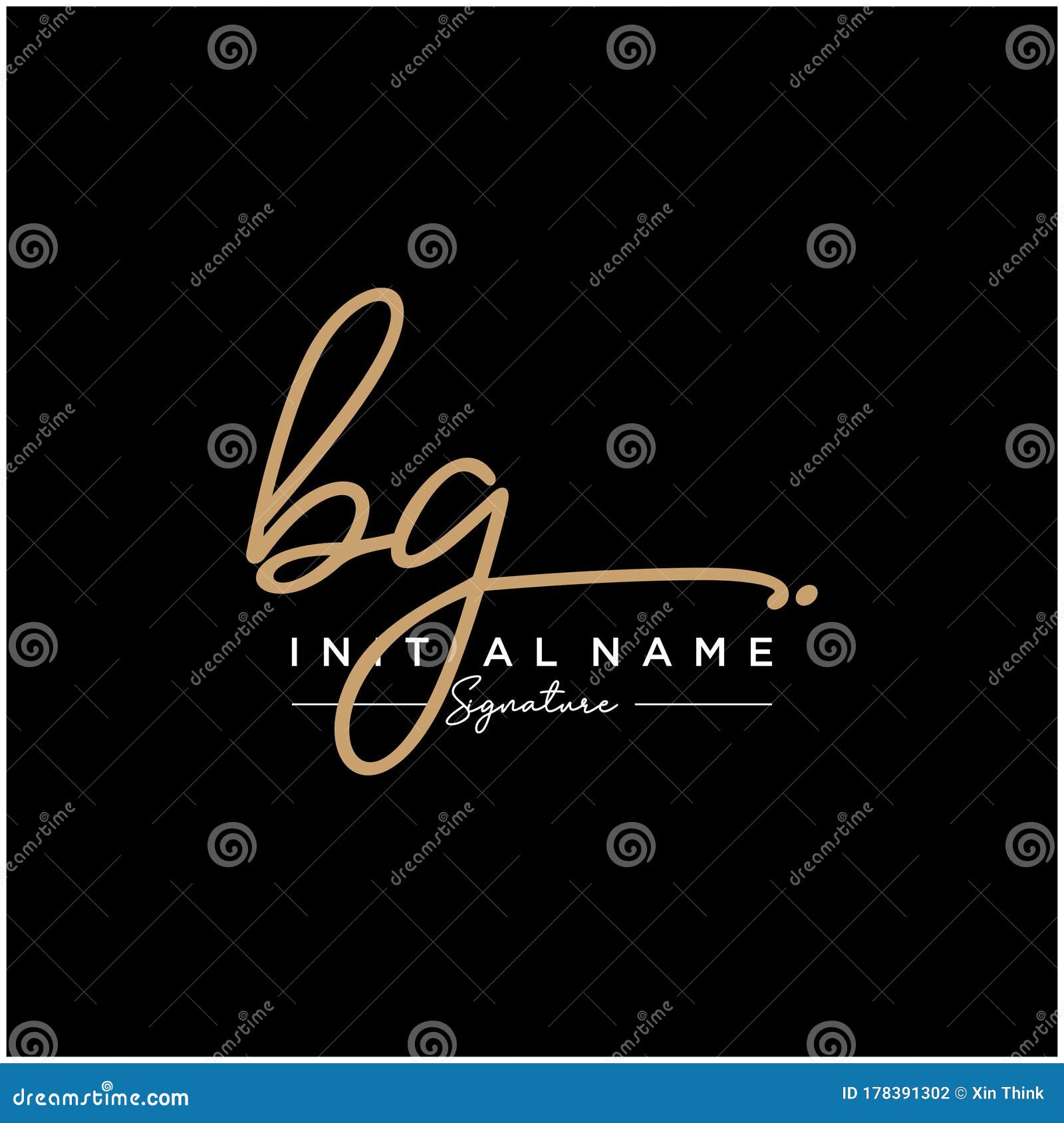 letter bg signature logo template 