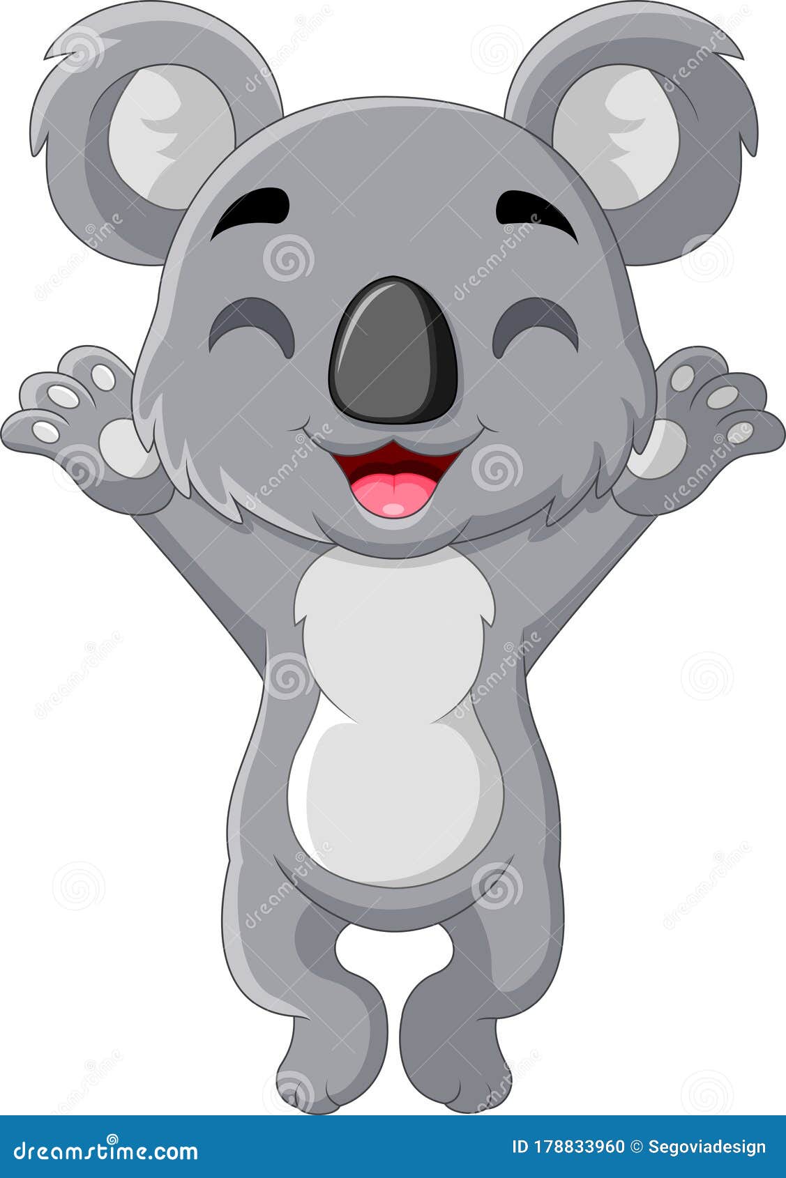 Cartoon Funny Koala a Standing Stock Vector Illustration of cheerful