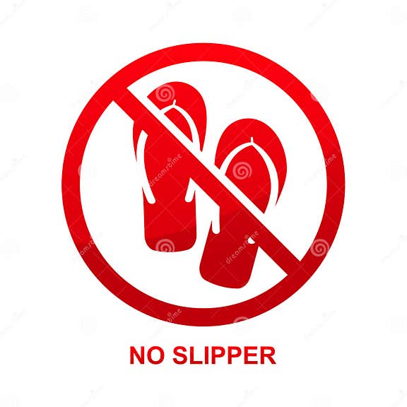 No Slippers Sign Isolated on White Background Stock Vector ...