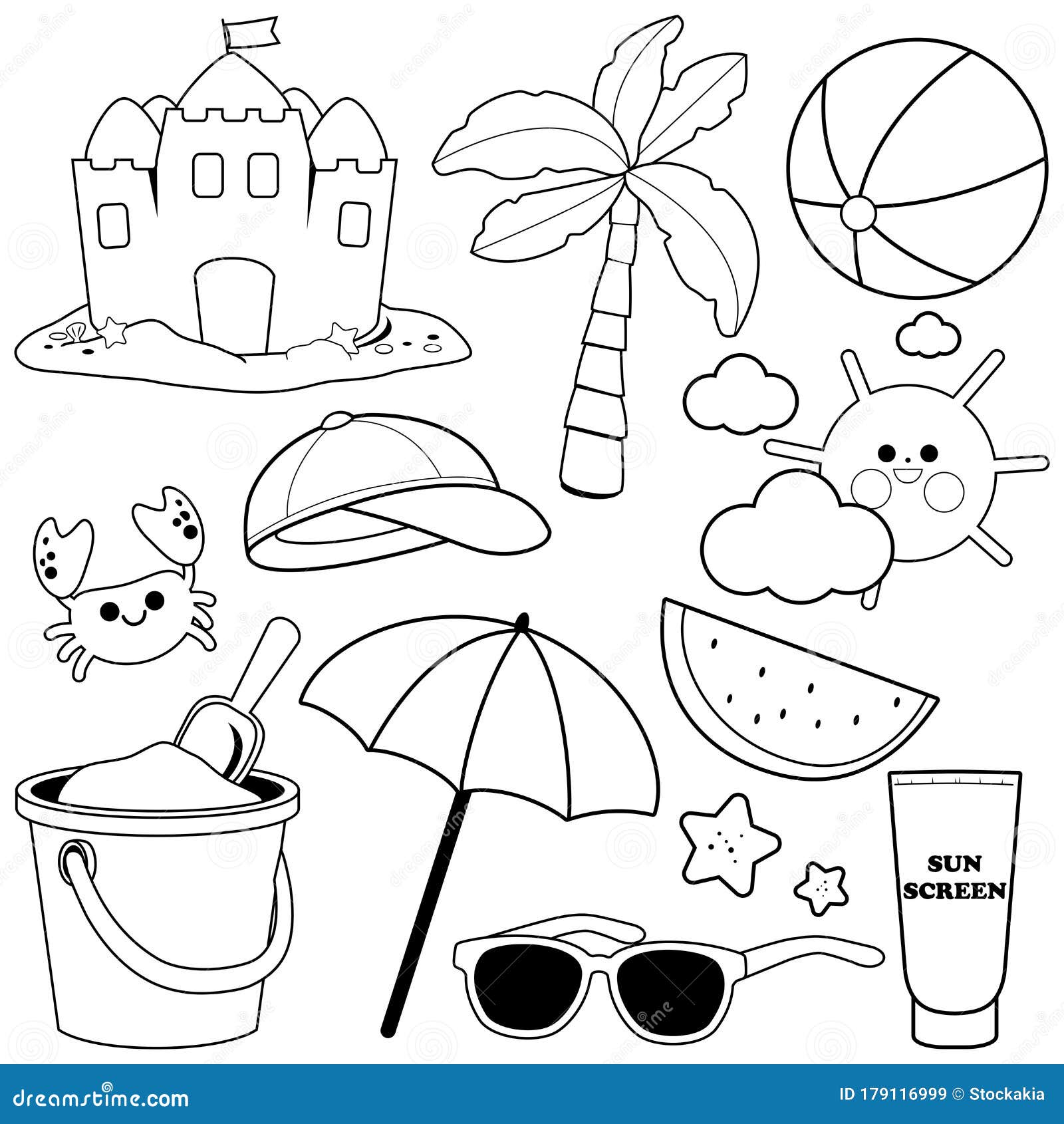 Summer Coloring Page For Adult Royalty-Free Stock Photography ...