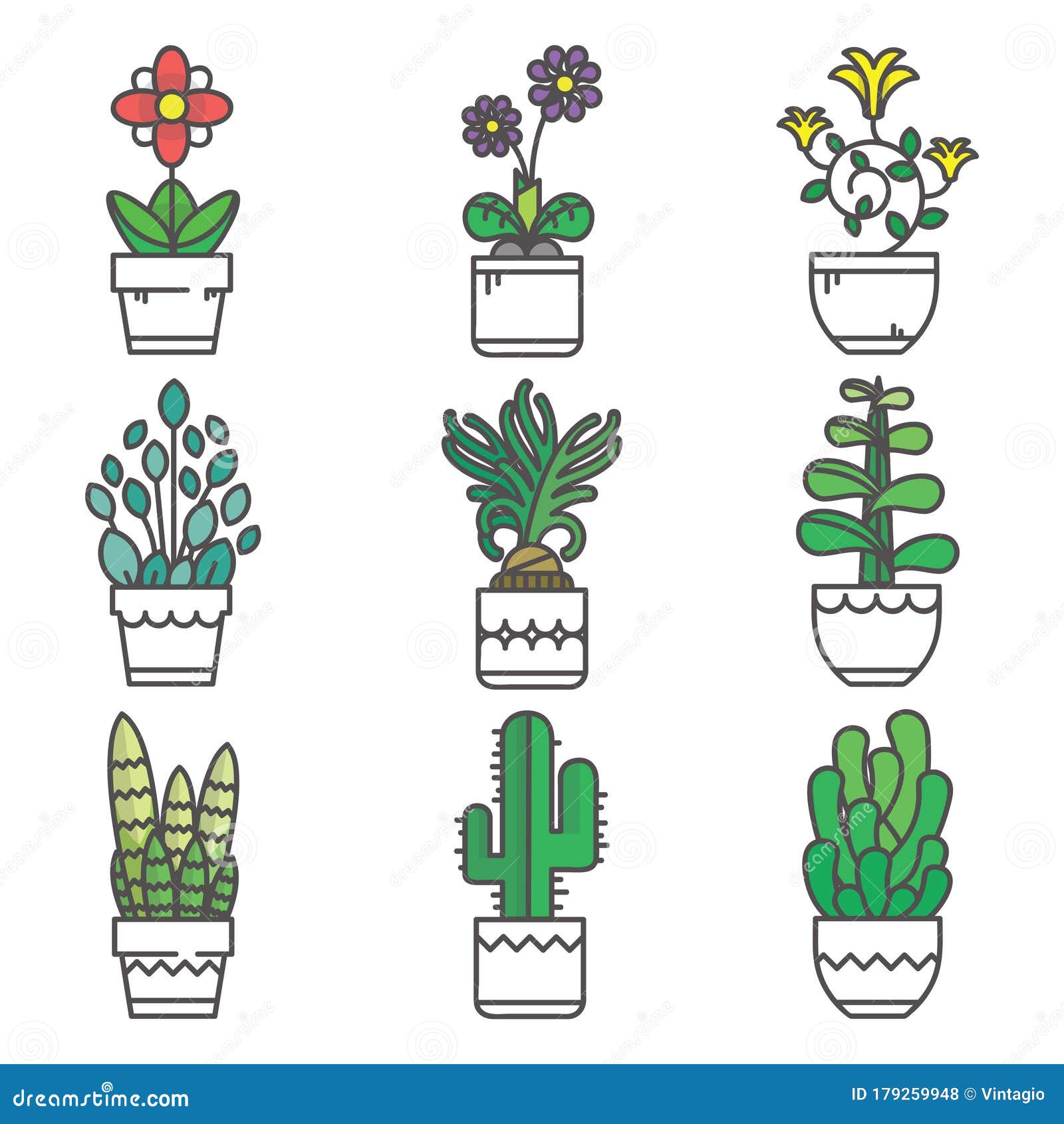 Flower Pot Icon stock vector. Illustration of exotic - 179259948