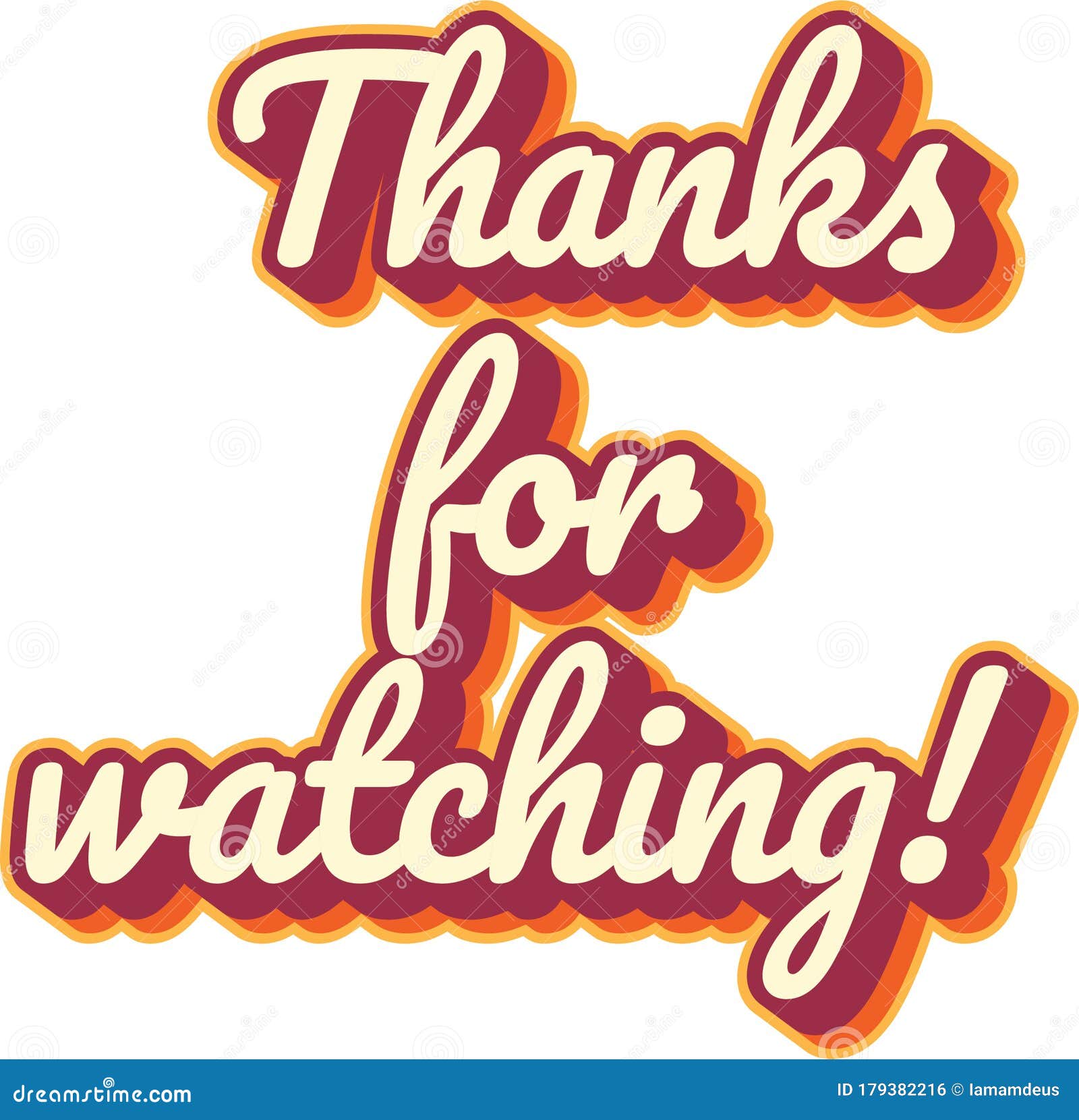 `Thanks for Watching!` Typography Stock Vector - Illustration of icon ...
