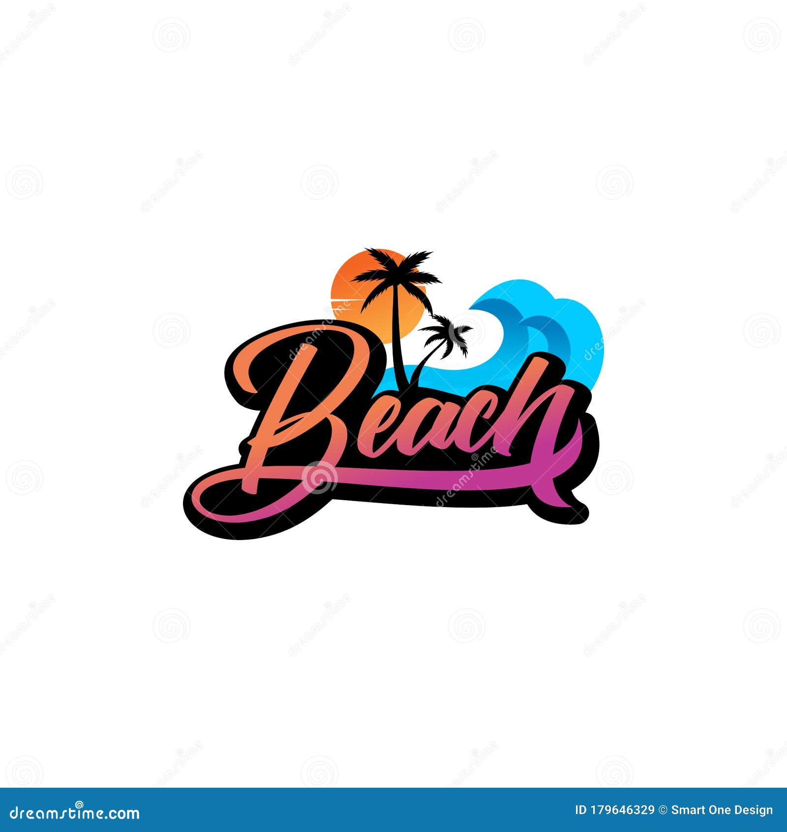 Beach, Sea, Sunset, Logo Design Vector Illustration Stock Vector ...