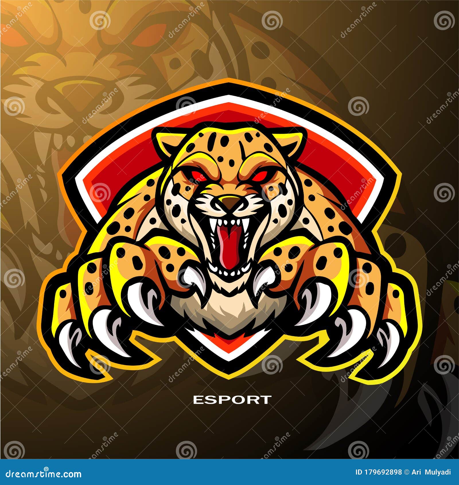 Cheetah Esport Mascot Logo Design Stock Vector - Illustration of ...